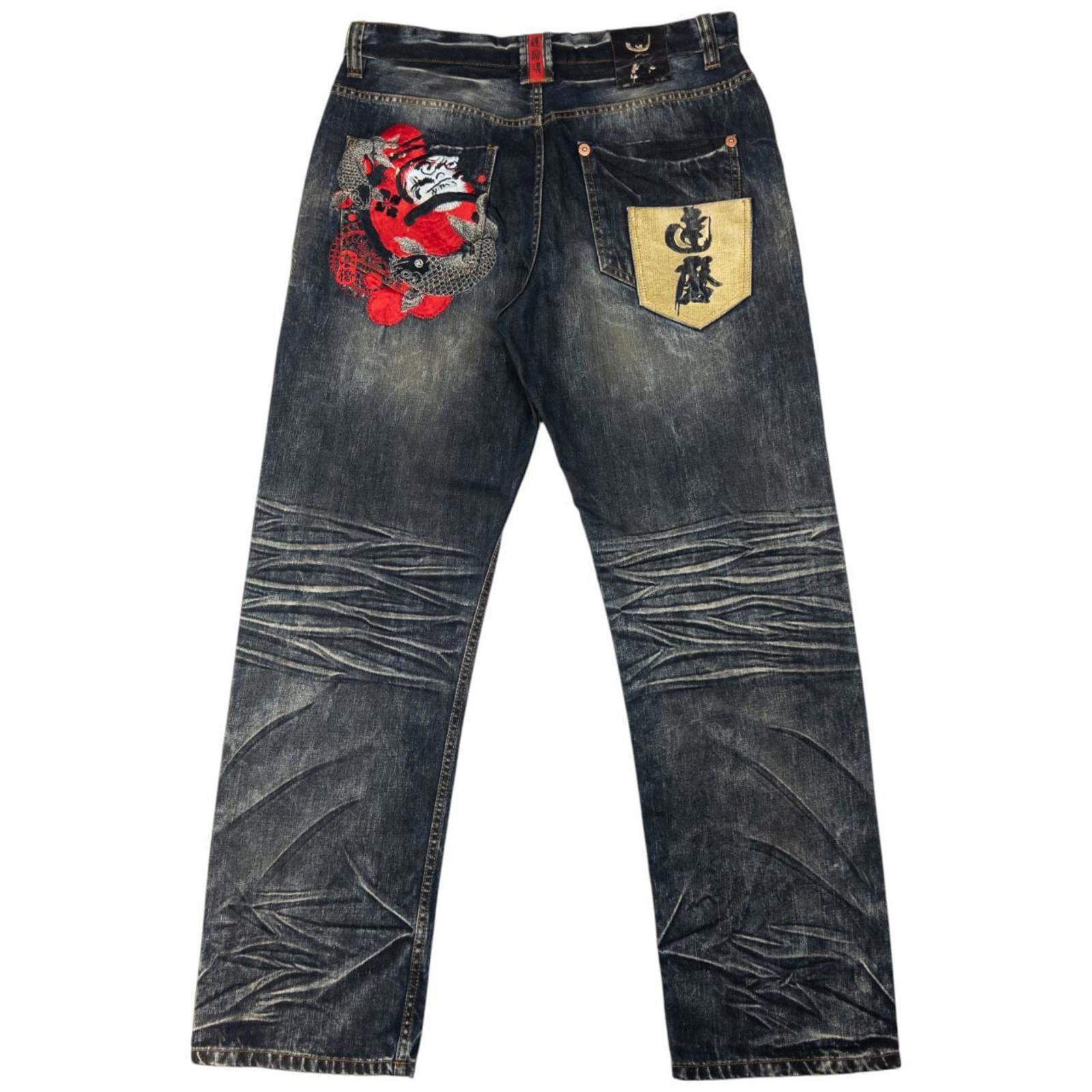 Other Vintage Big Train Embroidered Japanese Denim Jeans Size W35 Size US 35 - 2 Thumbnail