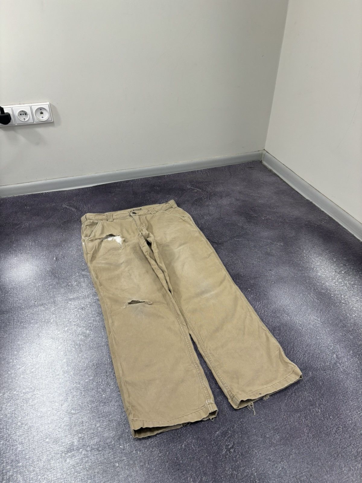 Carhartt Vintage Carhartt Y2K Workwear USA Beige Hype Carpenter Pants Size US 33 - 9 Thumbnail