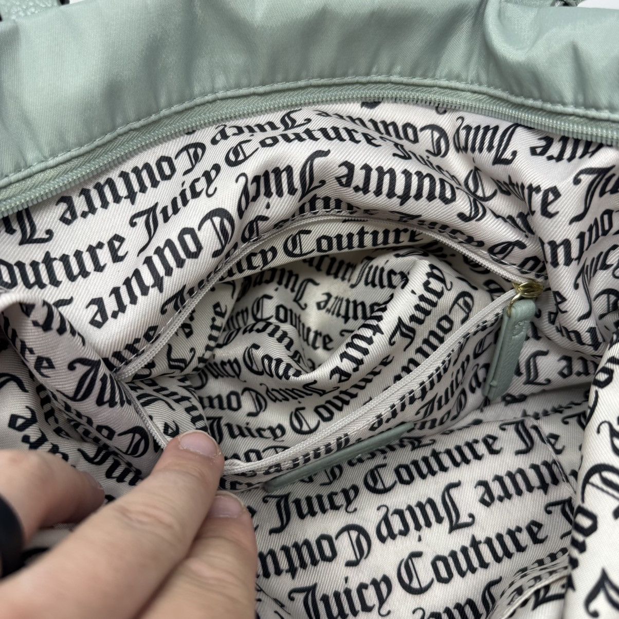 Juicy Couture Juicy Couture Light Green Nylon Double Handle Bag Size ONE SIZE - 13 Thumbnail