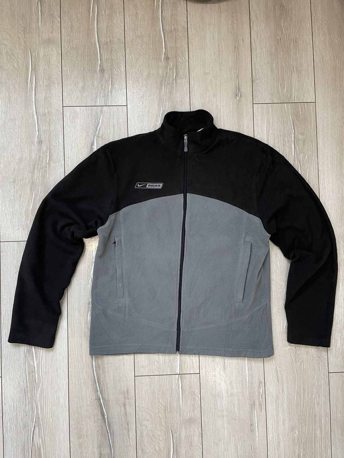 Nike × Vintage 🇺🇸 Vintage 90s Nike Bauer Logo Swoosh fleece drill size M Size US M / EU 48-50 / 2 - 1 Thumbnail