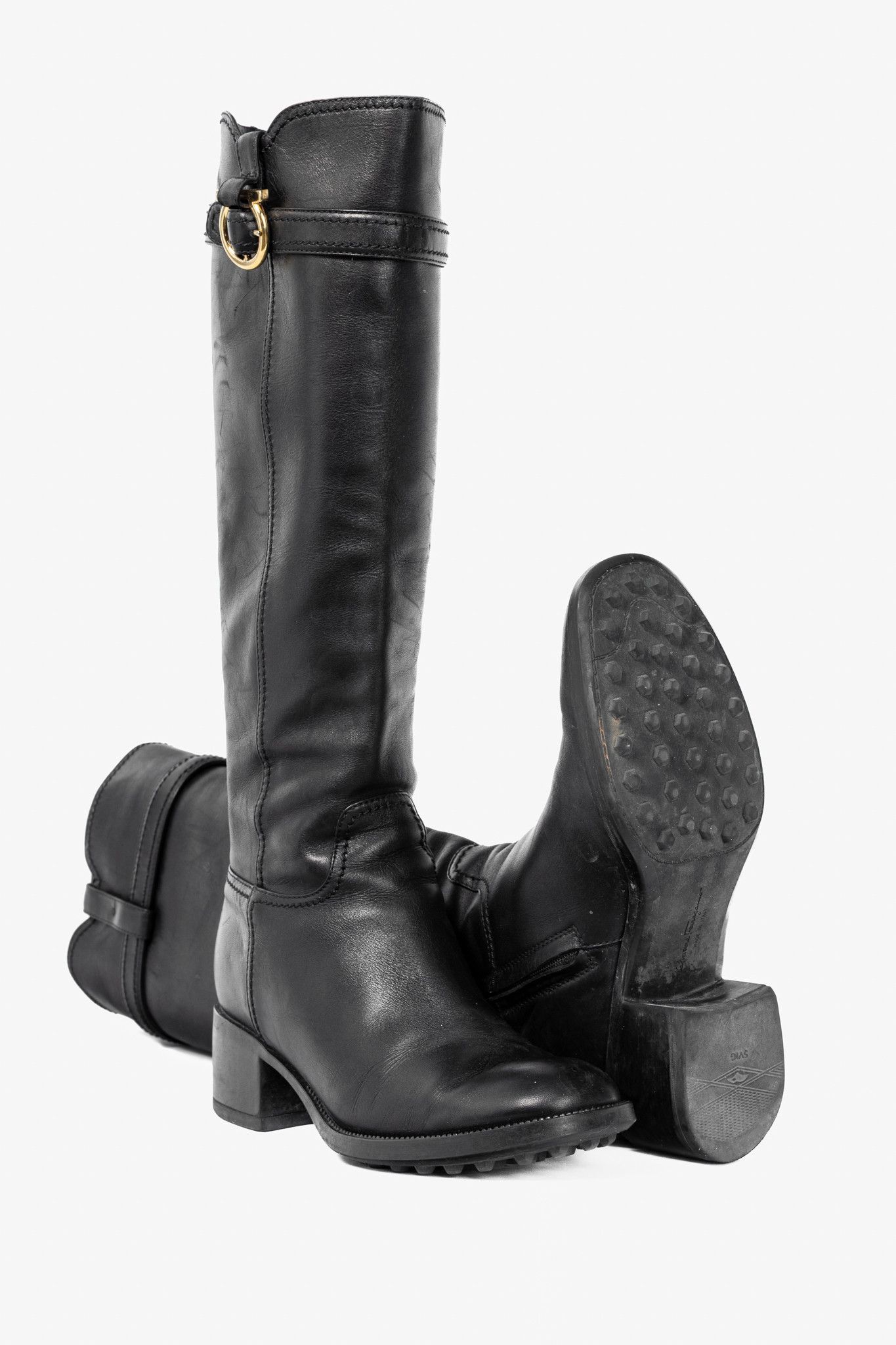 Salvatore Ferragamo Salvatore Ferragamo Robespierre Fersea Gancio Riding Boots Size US 7.5 / IT 37.5 - 4 Thumbnail