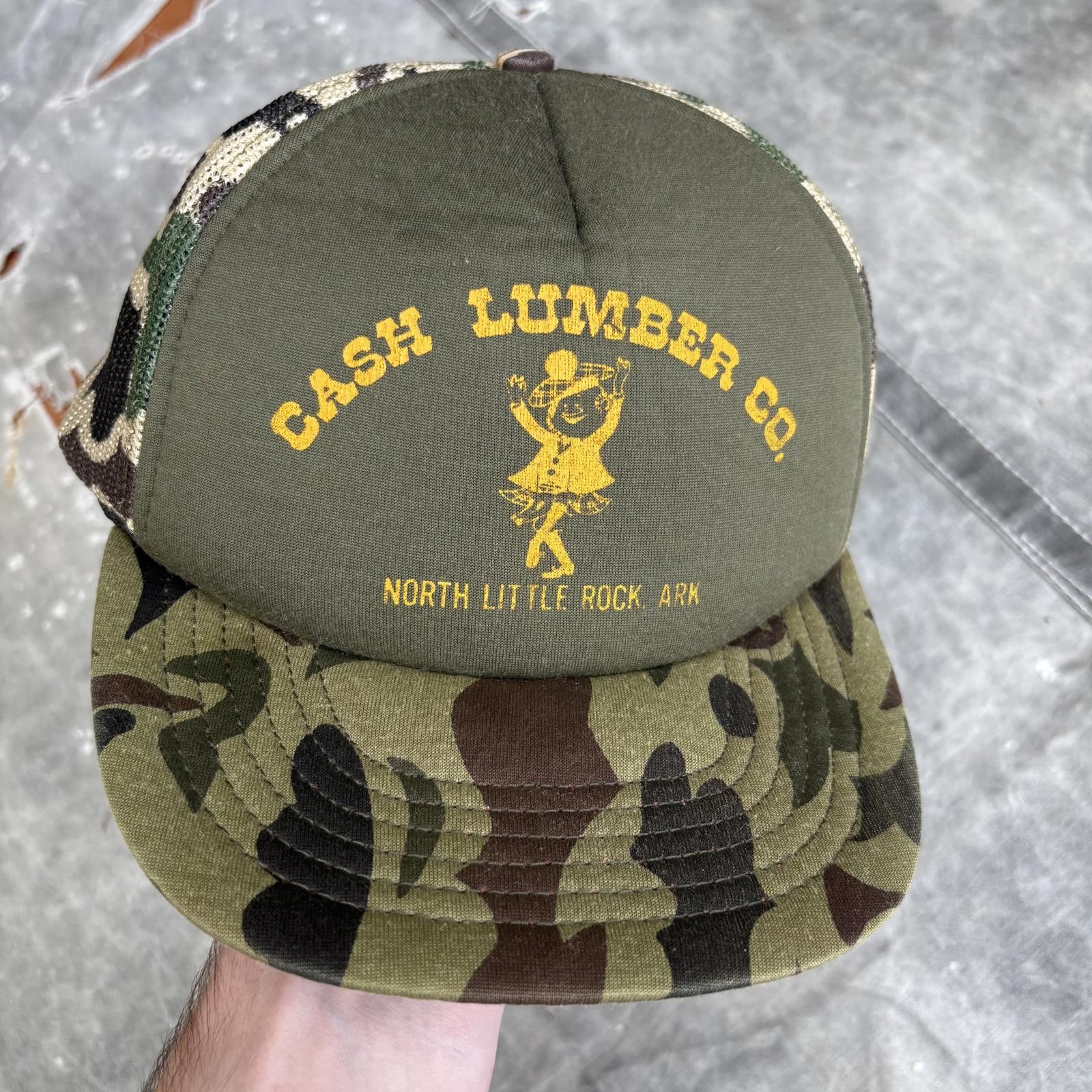 Vintage Vintage 80s 90s Cash Lumber Co. Arkansas Camo Trucker Hat Size ONE SIZE - 1 Thumbnail