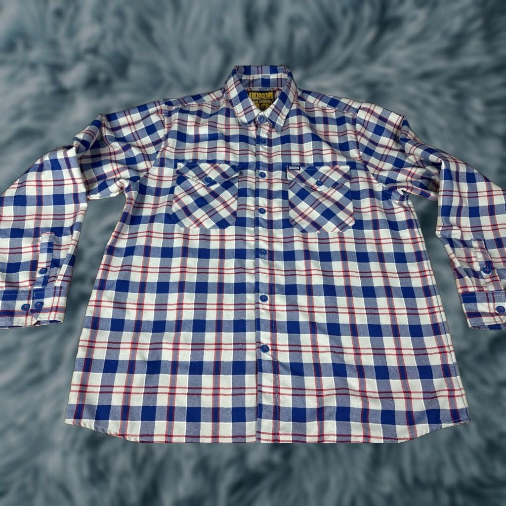 CO Dixxon Flannel Co Gilmore 13 Mens Button-Down Shirt 2XL Red Blue Gray Regular Long Sleeve Button-Up Shirt Mens Size US XXL / EU 58 / 5 - 1 Thumbnail