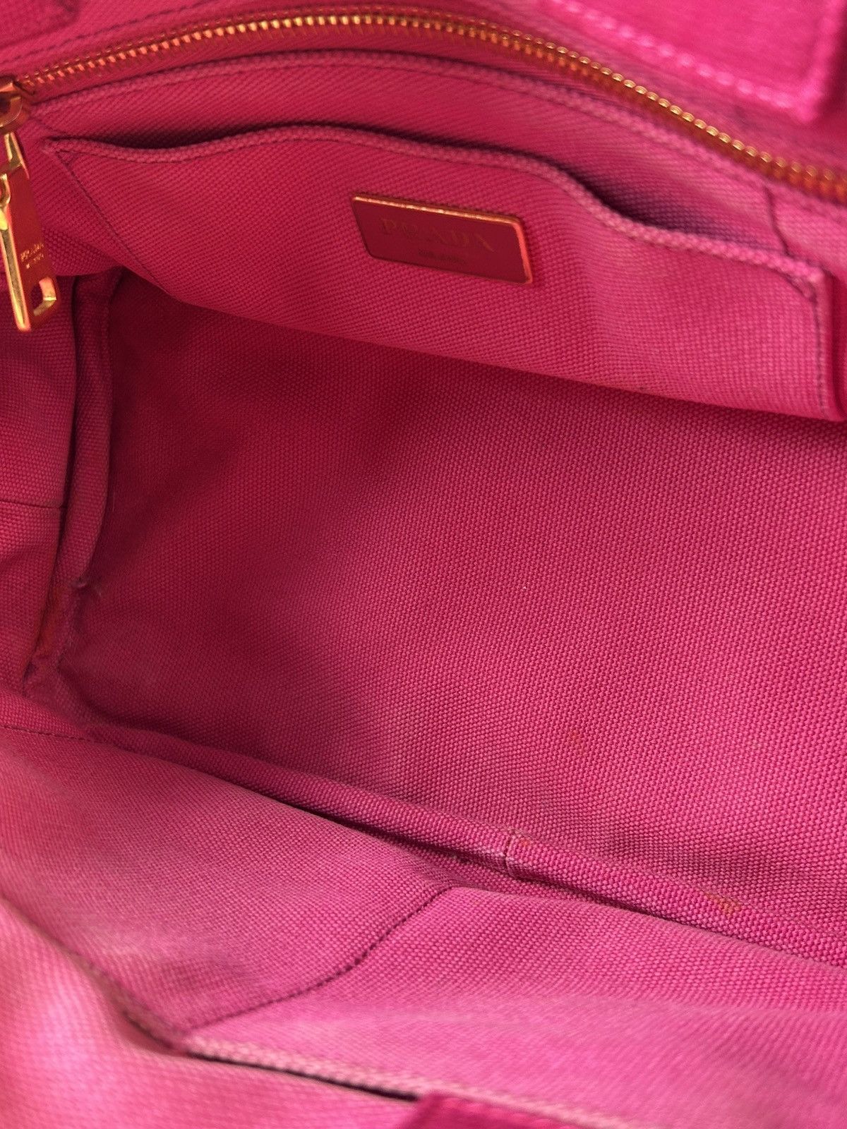 Prada Prada Pink Canapa Hand Bag Size ONE SIZE - 4 Thumbnail