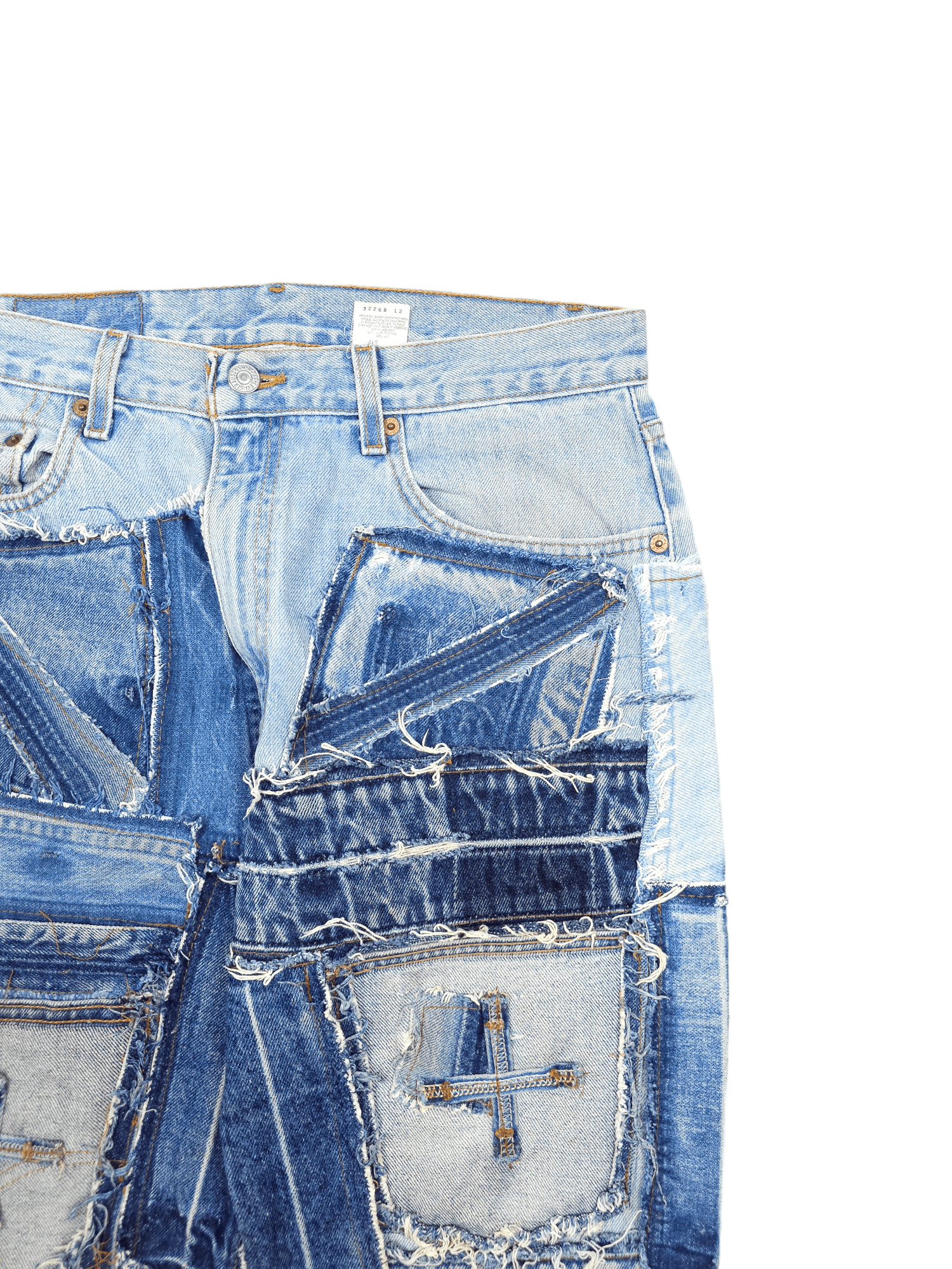 Japanese Brand × Levi's × Vintage 💎 34/32 Vintage Levi’s 505 Custom Patchwork Denim Jeans Size US 34 / EU 50 - 5 Thumbnail
