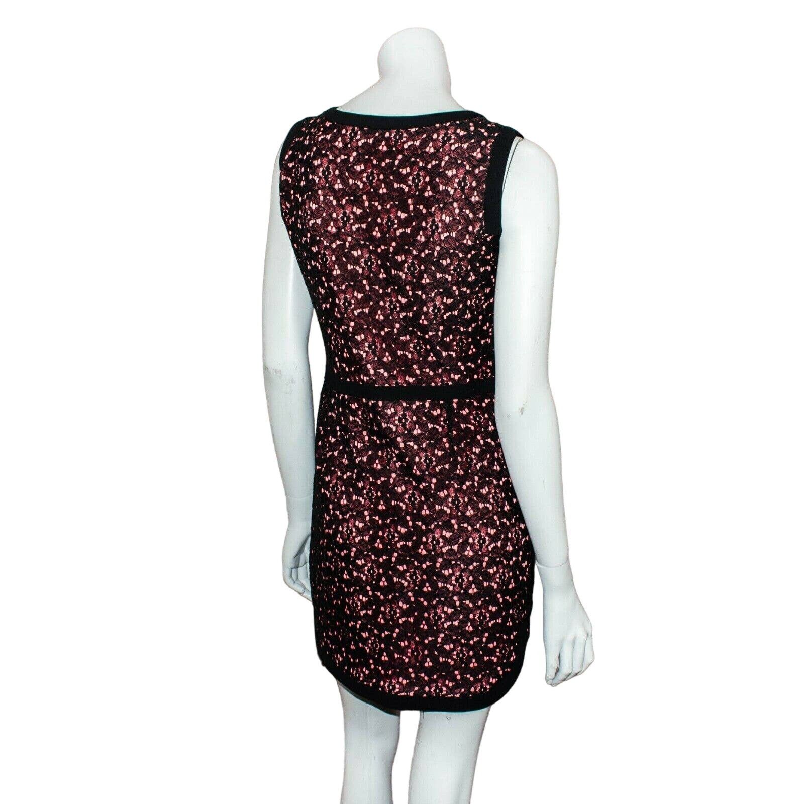 Sandro SANDRO Paris Dentelle Lace Encaje Sheath Dress Black Pink Size S / US 4 / IT 40 - 3 Thumbnail