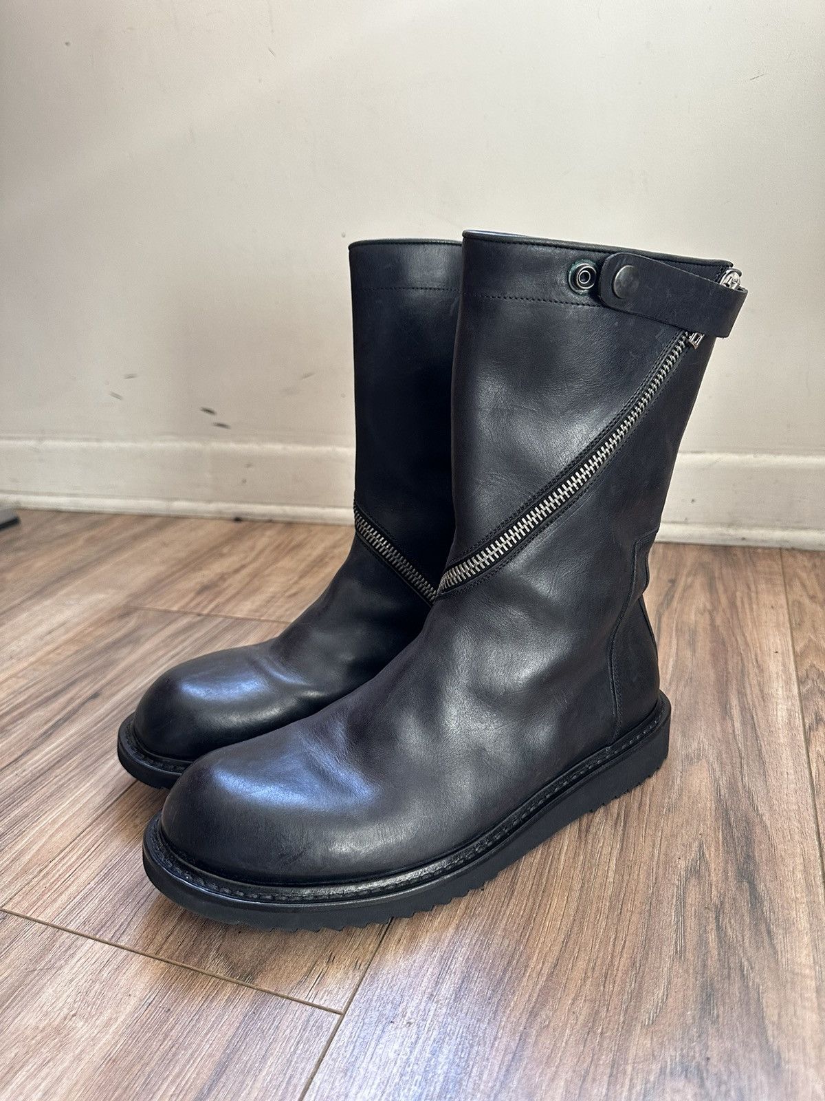 Pre-owned Rick Owens Fw10 Spiral Creeper Boots 44 In Black | ModeSens