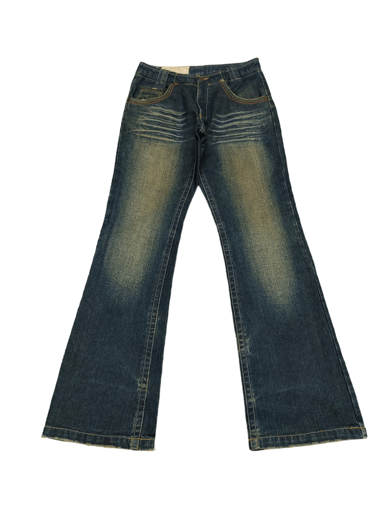 If Six Was Nine Flare Jeans Allout Clawmark Faded Denim Bootcut Y2k Size US 30 / EU 46 - 2 Thumbnail