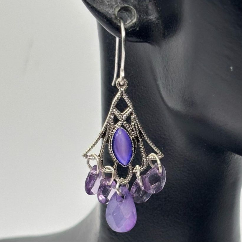 Other Purple Chandelier Earrings Size ONE SIZE - 1 Thumbnail
