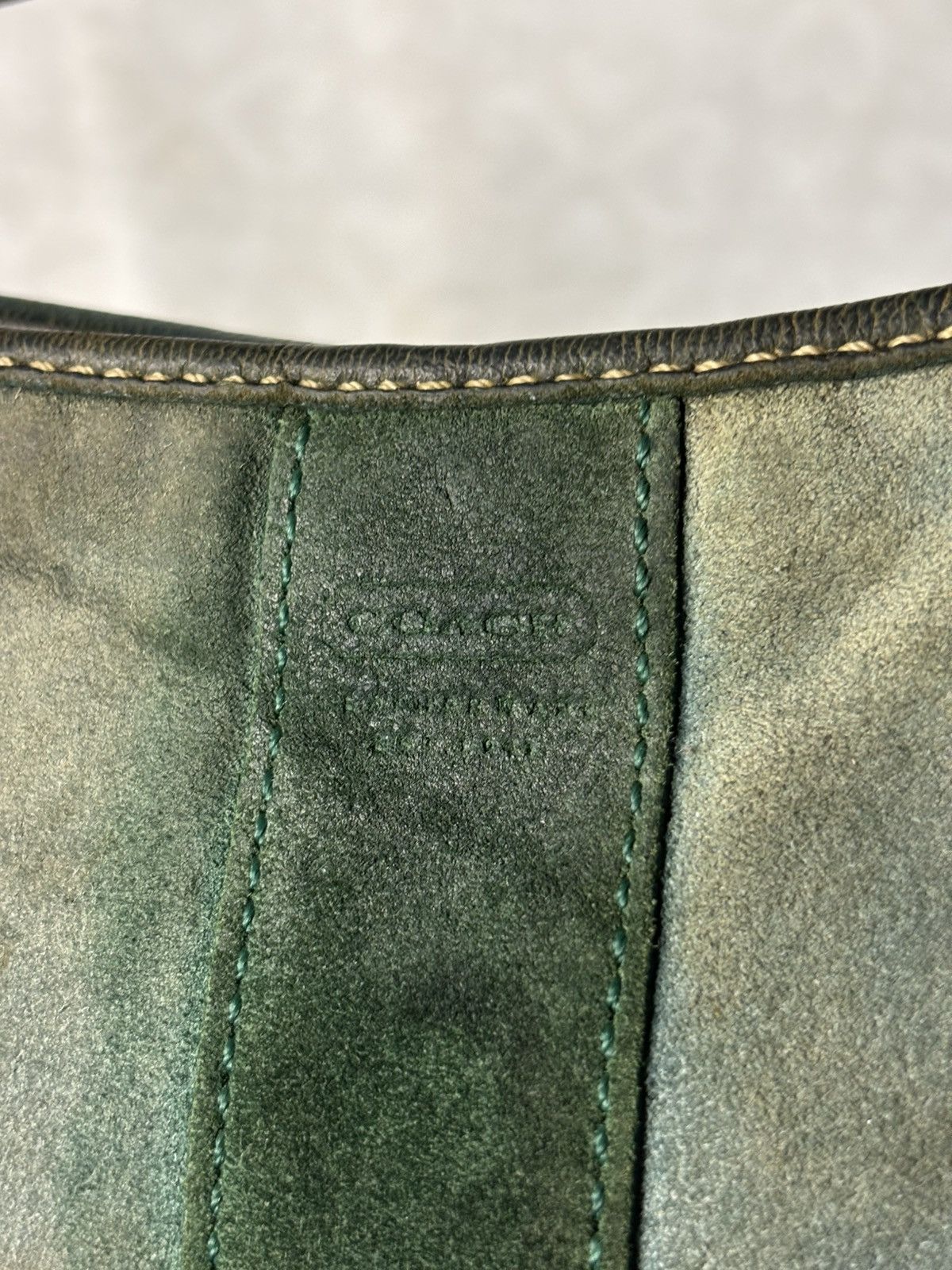 Coach (over used) Coach Green Suede Leather Sling Bag Size ONE SIZE - 9 Thumbnail