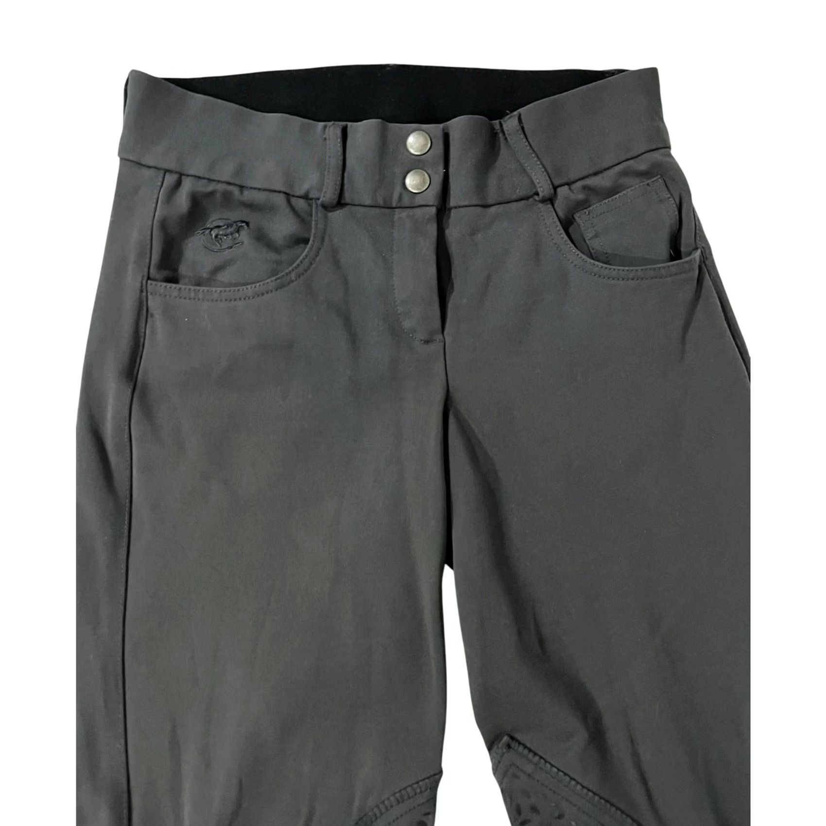 Vintage Piper by SmartPak Breeches Pants Equestrian Knee Patch Gray Euro Seat Womens 28R Size 28" / US 6 / IT 42 - 2 Thumbnail