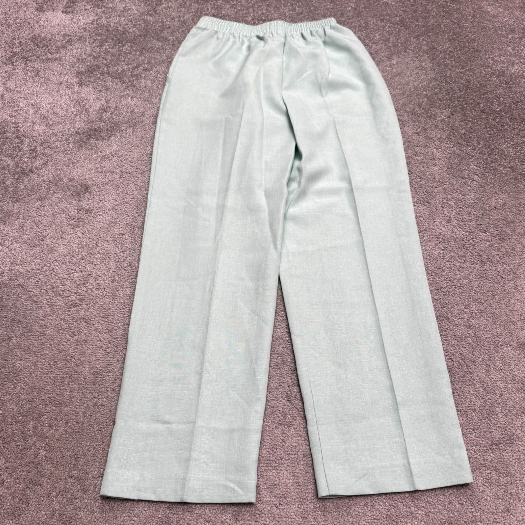 Haband VINTAGE Haband Dress Pants Women's 14 Light Green Straight Leg Pull On Size 36" / US 14 / IT 50 - 2 Thumbnail