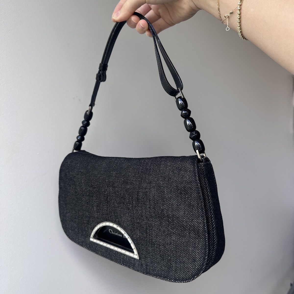Dior Vintage Dior Malice Pearl Denim Bag Size ONE SIZE - 2 Thumbnail
