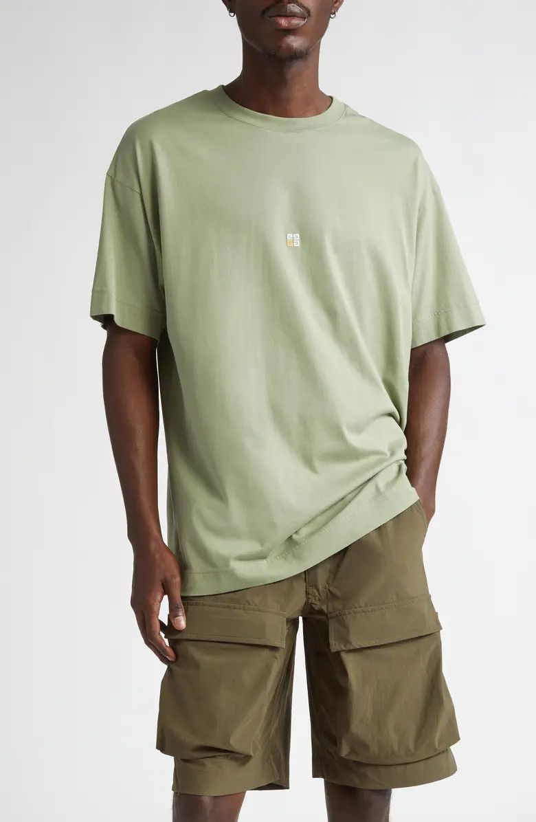 Givenchy Green Embroidered 4G Logo Oversized T-Shirt Size US L / EU 52-54 / 3 - 2 Thumbnail