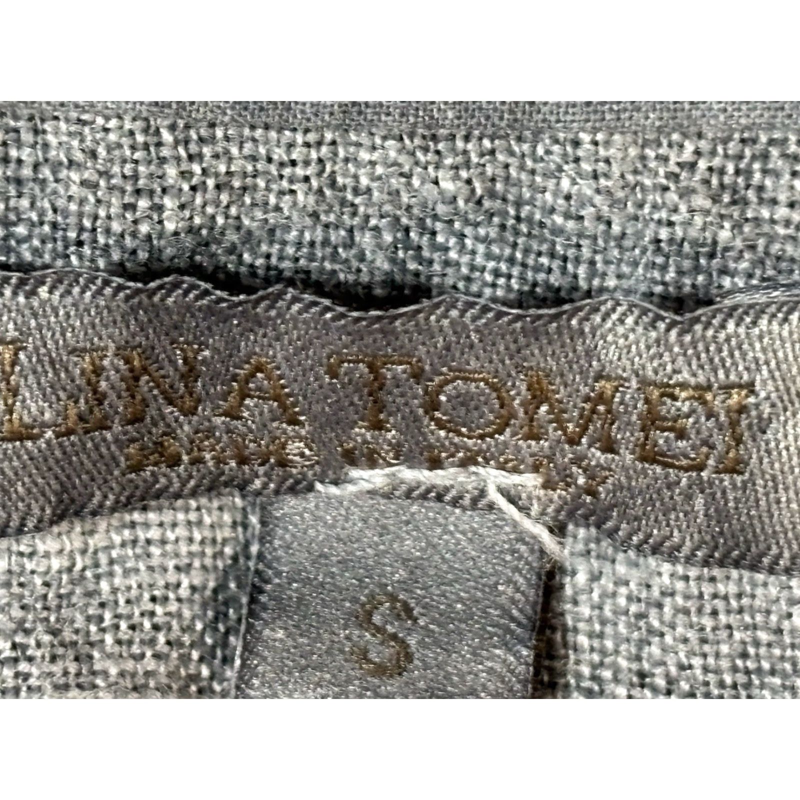 B Sides LINA TOMEI Embroidered Linen Dress Small Grey/Blue Short Sleeve Women's Italy Casual Size S / US 4 / IT 40 - 7 Thumbnail