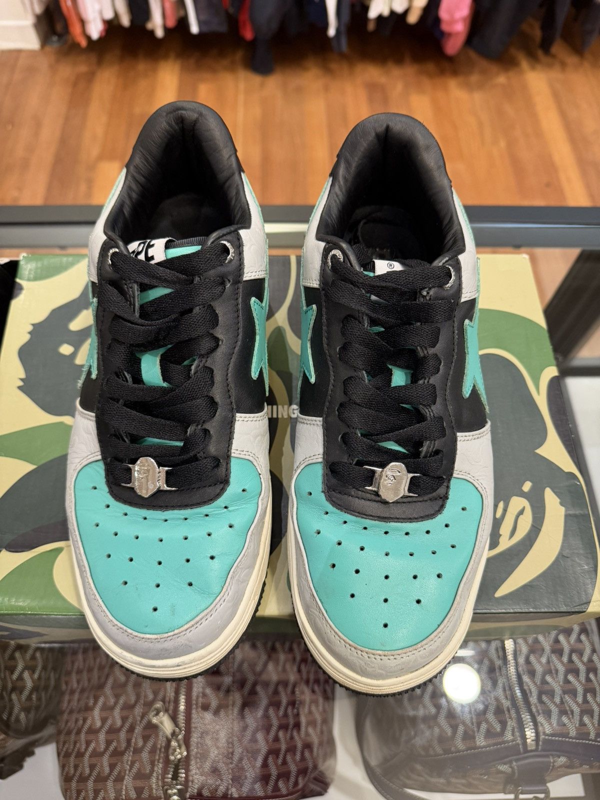Bape Bathing Ape Bape Sta Low Grey Green' Size US 9 / EU 42 - 4 Thumbnail