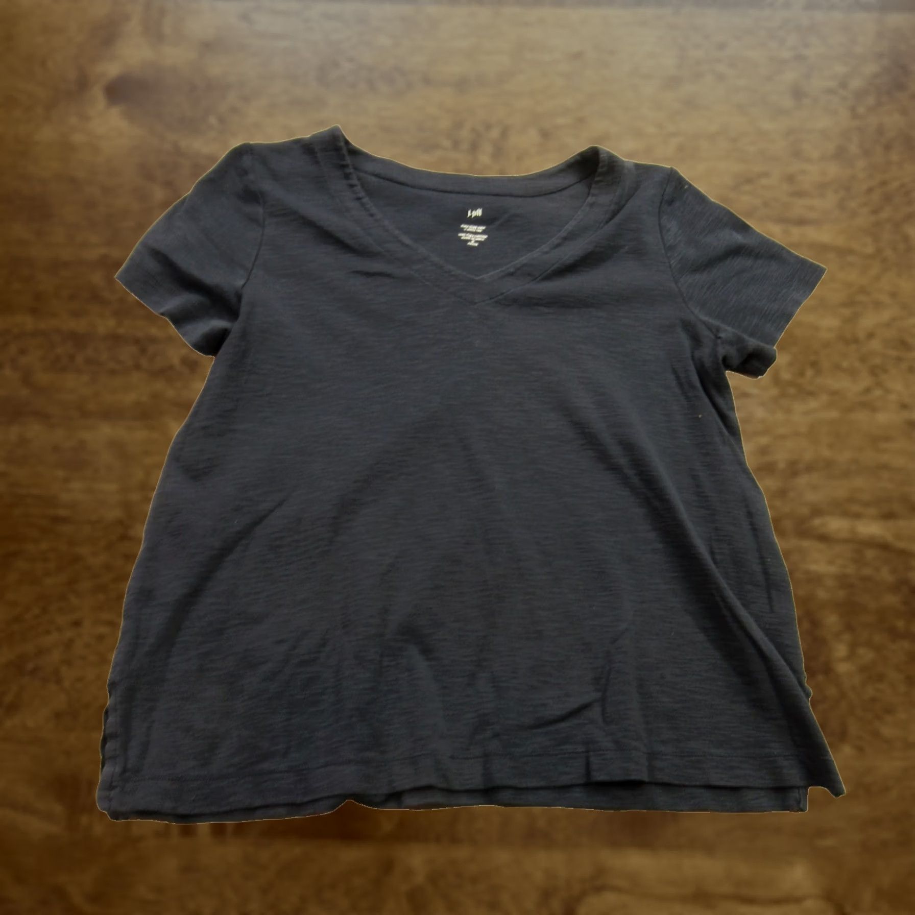 J. Jill J Jill Shirt Womens Petite Medium Short Sleeve Pullover Casual V Neck Navy Size M / US 6-8 / IT 42-44 - 1 Thumbnail