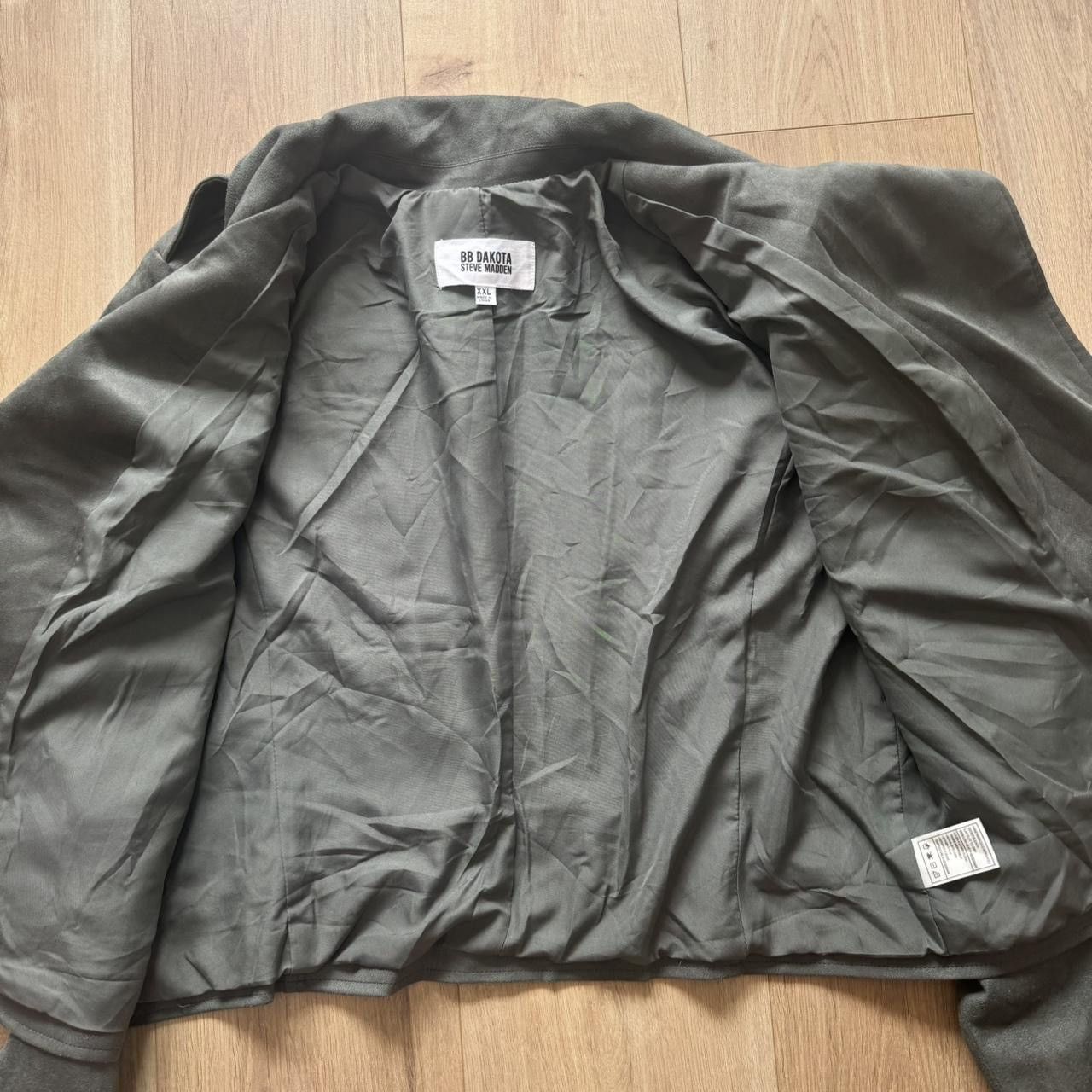 Steve Madden BB Dakota Steve Madden Moto Jacket Olive Green Faux Suede Size XL / US 12-14 / IT 48-50 - 6 Thumbnail