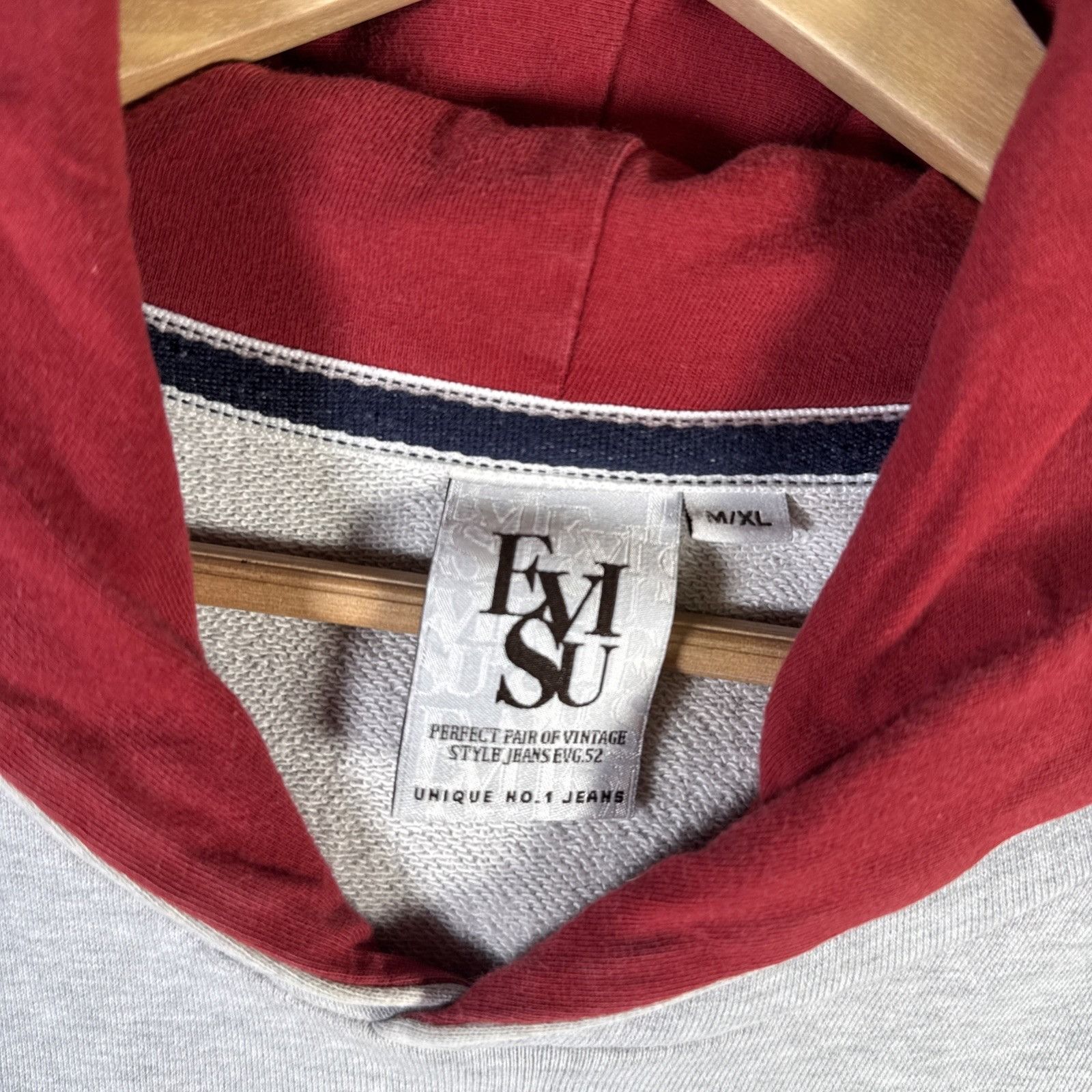Evisu Vintage EVISU Hoodie Mens Large Gray Y2K Embroidered Jeans Size US L / EU 52-54 / 3 - 3 Thumbnail