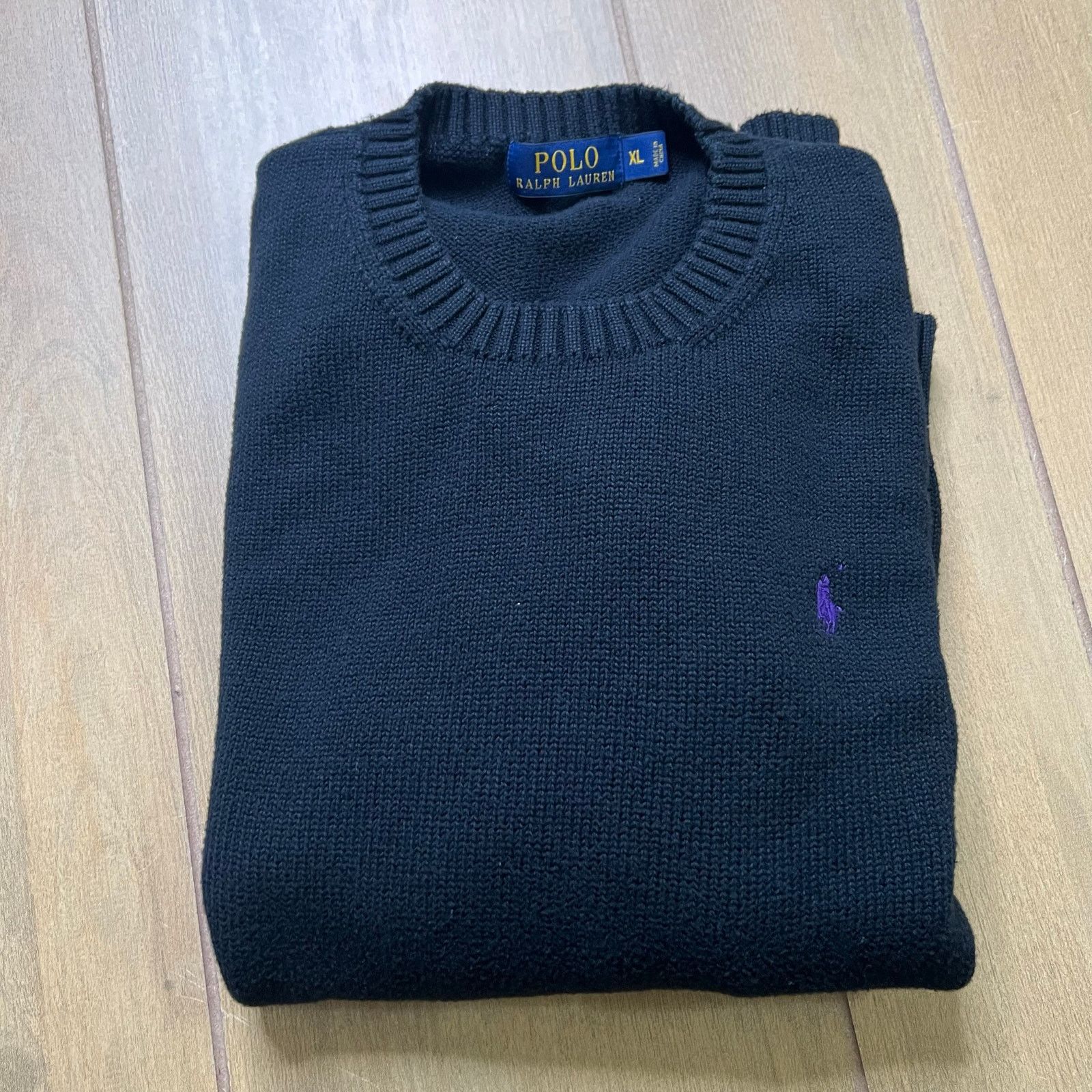 Polo Ralph Lauren Vintage Polo Ralph Lauren Cotton Men's Black Knit Sweater XL Size US XL / EU 56 / 4 - 9 Thumbnail