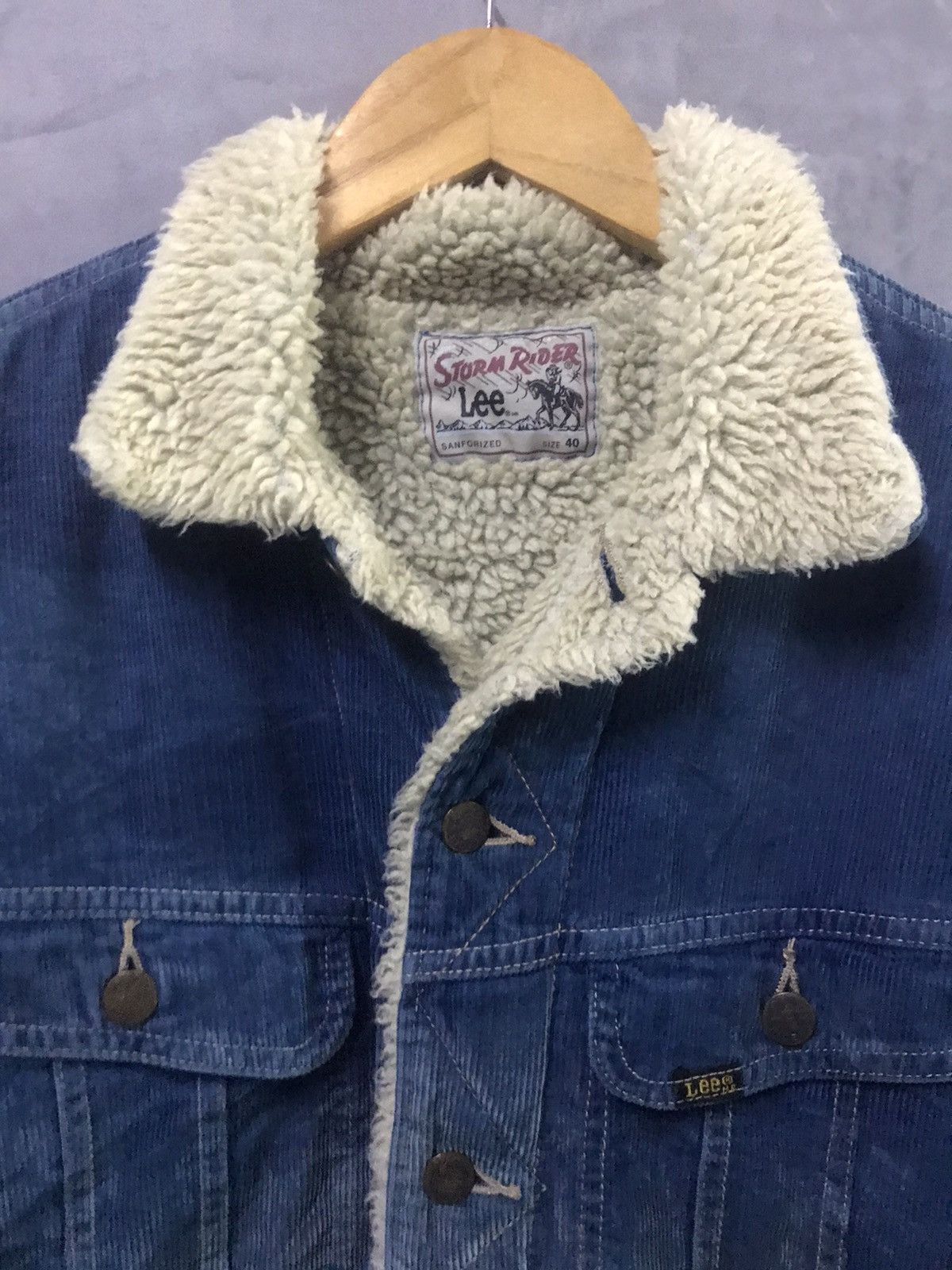 Lee × Vintage Repro Vintage 70s Lee Storm Rider Sherpa Lining Blue Denim Size US M / EU 48-50 / 2 - 4 Thumbnail