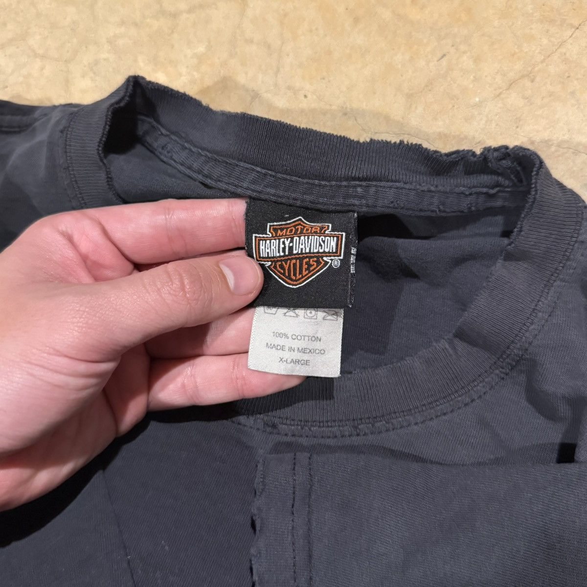 Harley Davidson 2000s Harley Davidson Thrashed Faded Skull Tee ERD Grunge Size US XL / EU 56 / 4 - 6 Thumbnail