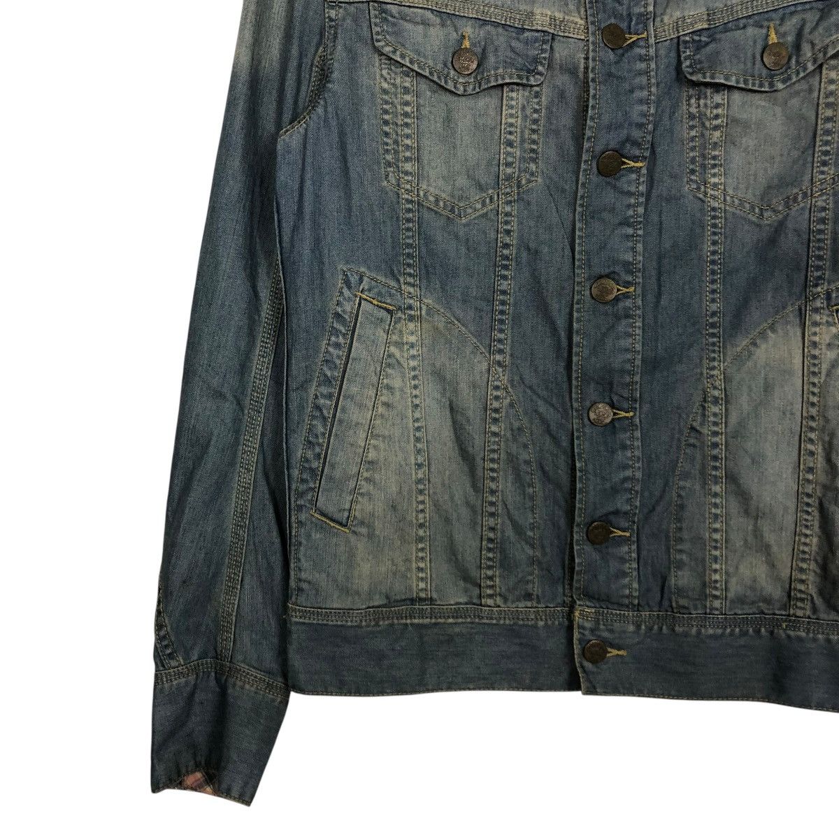 Vintage 🔥VINTAGE TRUCKER DENIM BIKER JACKET SHANHOUSE USA Size US M / EU 48-50 / 2 - 6 Thumbnail
