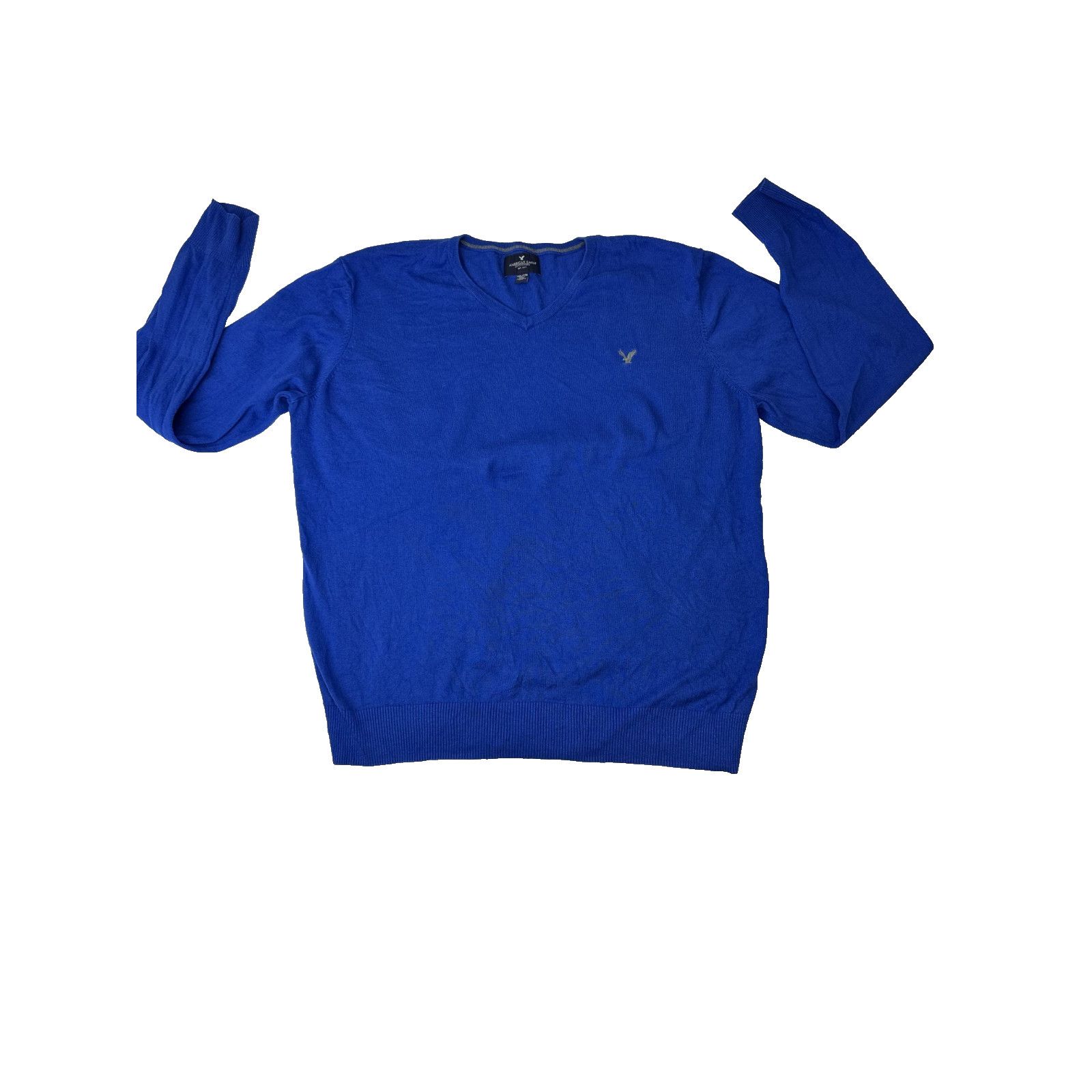 American Eagle Outfitters American Eagle Sweater Mens XXL Royal Blue Logo V-Neck Size US XXL / EU 58 / 5 - 1 Thumbnail
