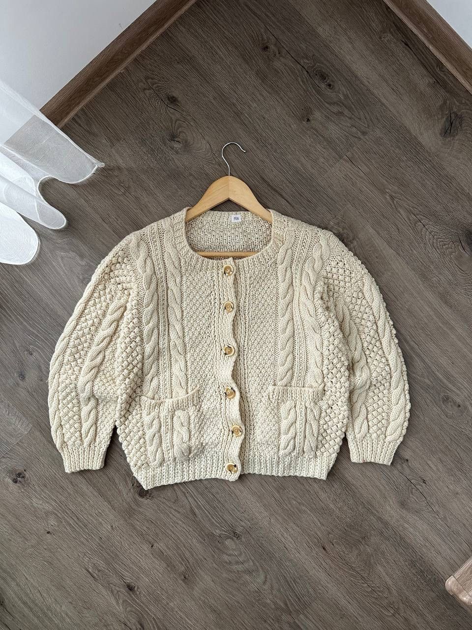 Vintage Vintage Cardigan Wool Beige Scotland Pocket Sweater Size M / US 6-8 / IT 42-44 - 15 Thumbnail