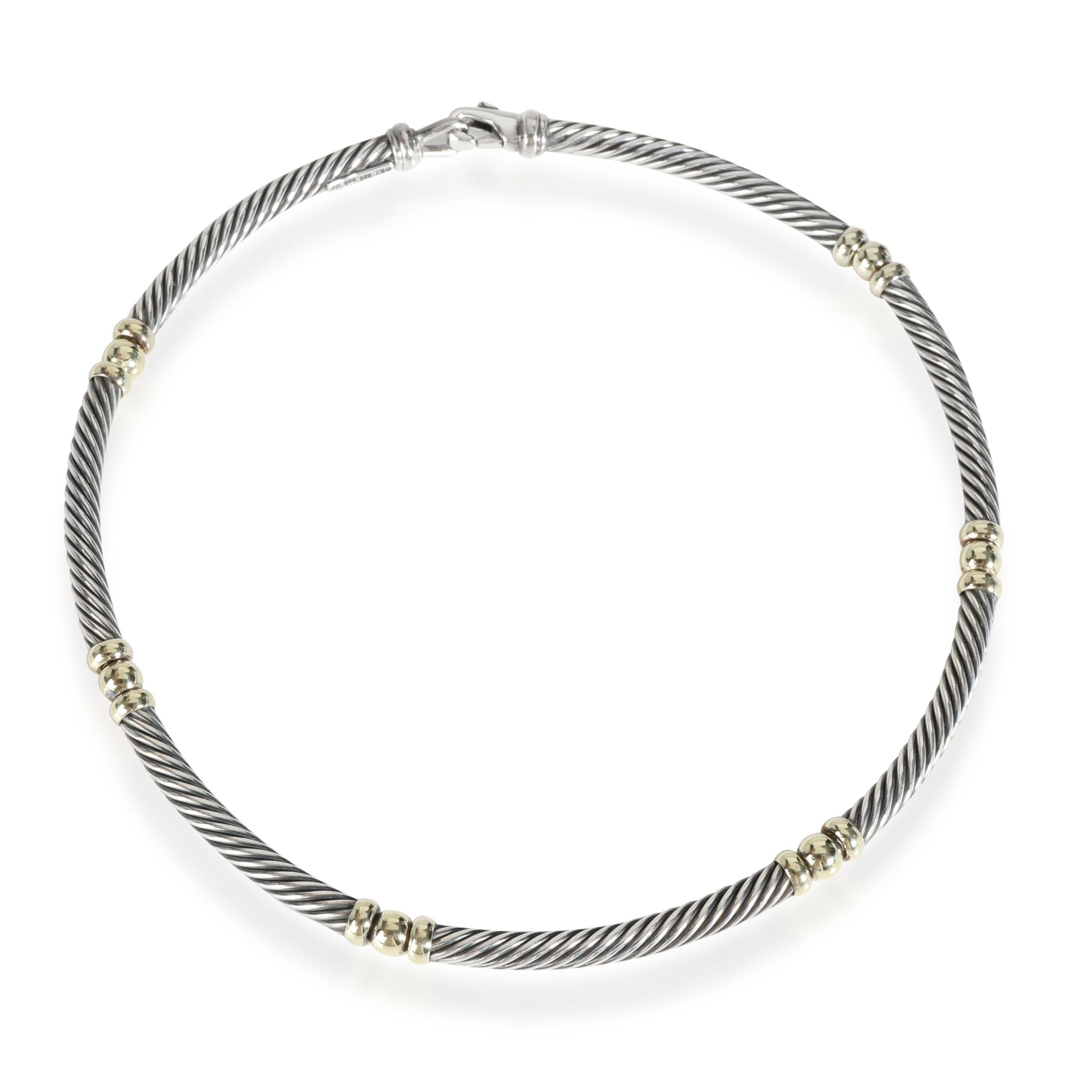 image of David Yurman 5 Mm Metro Necklace In 14K Yellow Gold/sterling Silver 7 Sections, Women's