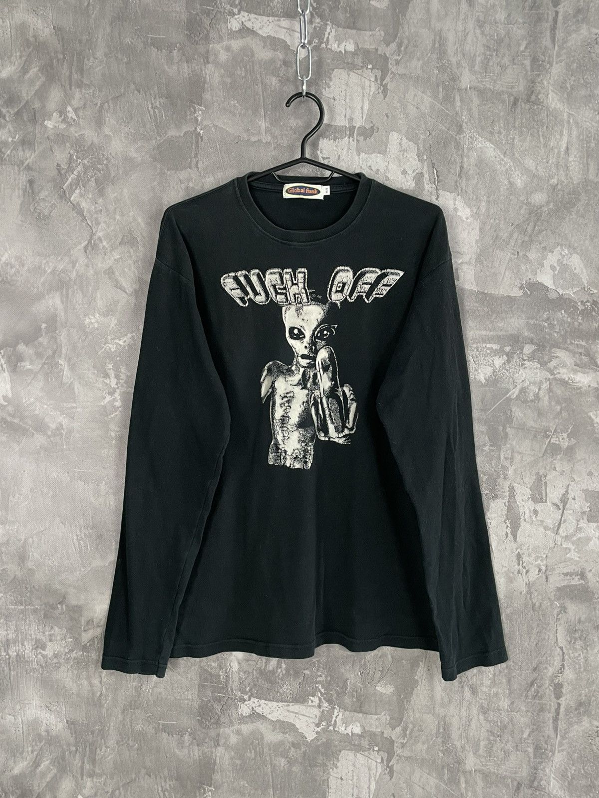 20471120 × If Six Was Nine Vintage “Fuck Off” Logo Alien Print Glamour Y2K Long Sleeve Size US M / EU 48-50 / 2 - 1 Thumbnail