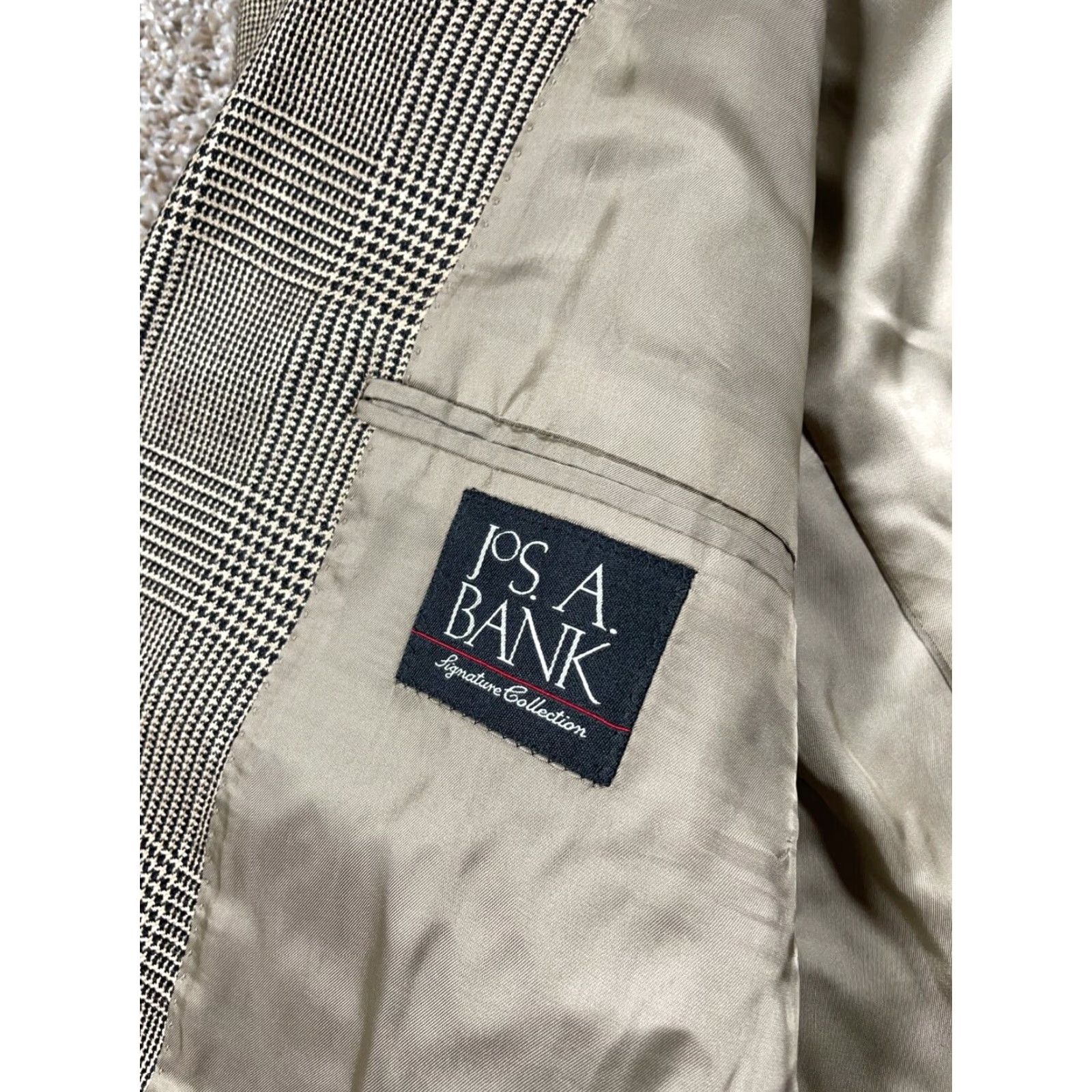 Jos. A. Bank Jos. A. Bank Wool Camel Hair Blazer Men's 50 Brown Glen Check 2-Button Jacket Size 50R - 4 Thumbnail