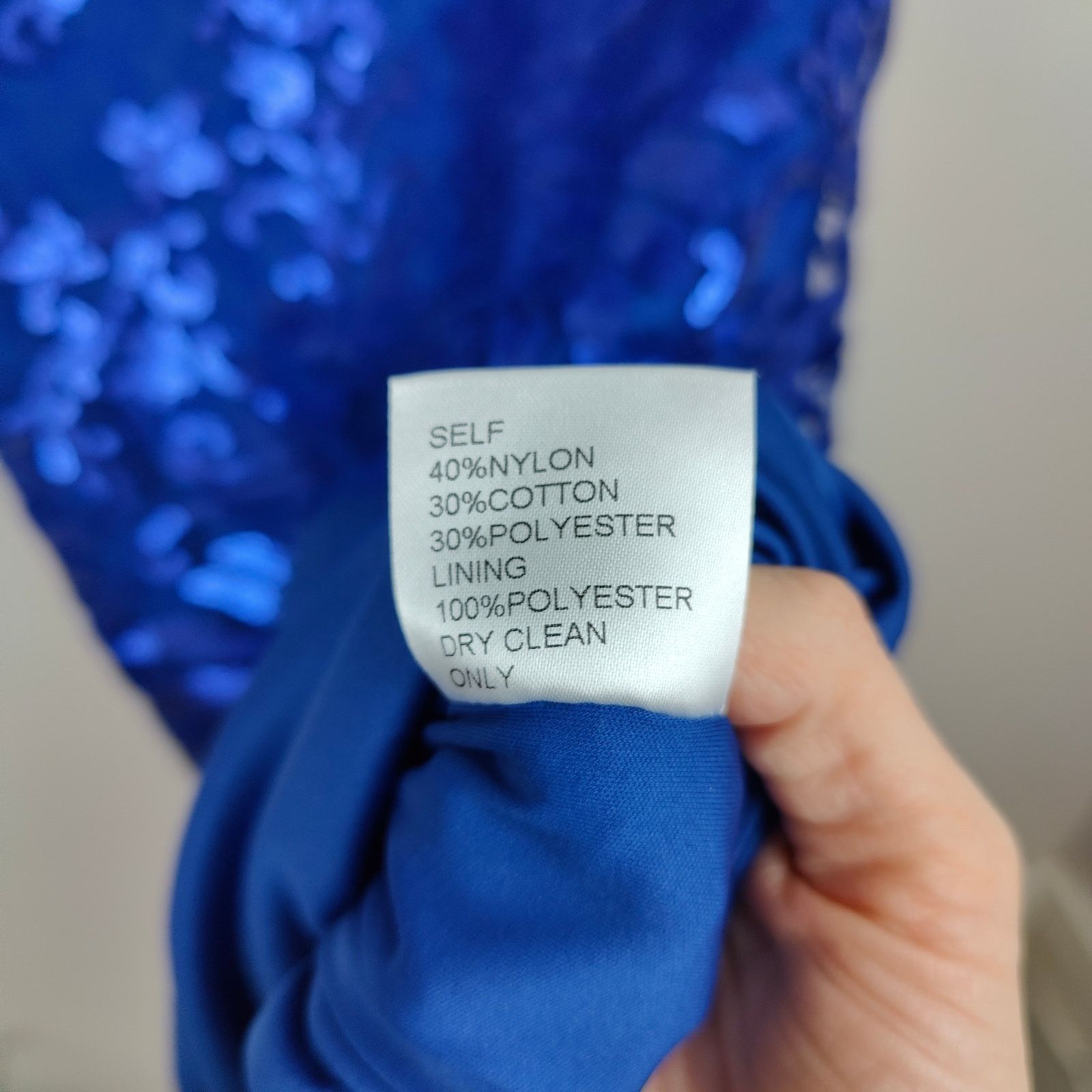 Tadashi Shoji Tadashi Shoji Dress Womens 4 Royal Blue Sequin Lace V-Neck Size S / US 4 / IT 40 - 8 Thumbnail