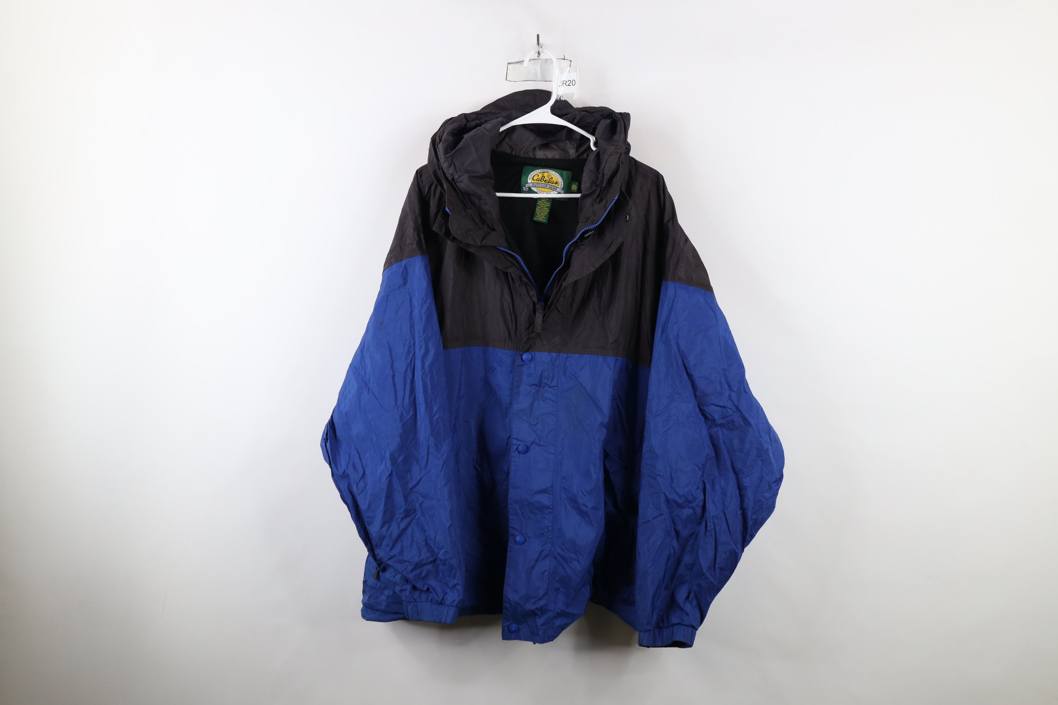 Cabelas × Vintage Vintage Cabelas Packable Hooded Rain Jacket Windbreaker Blue Size US XXL / EU 58 / 5 - 1 Thumbnail