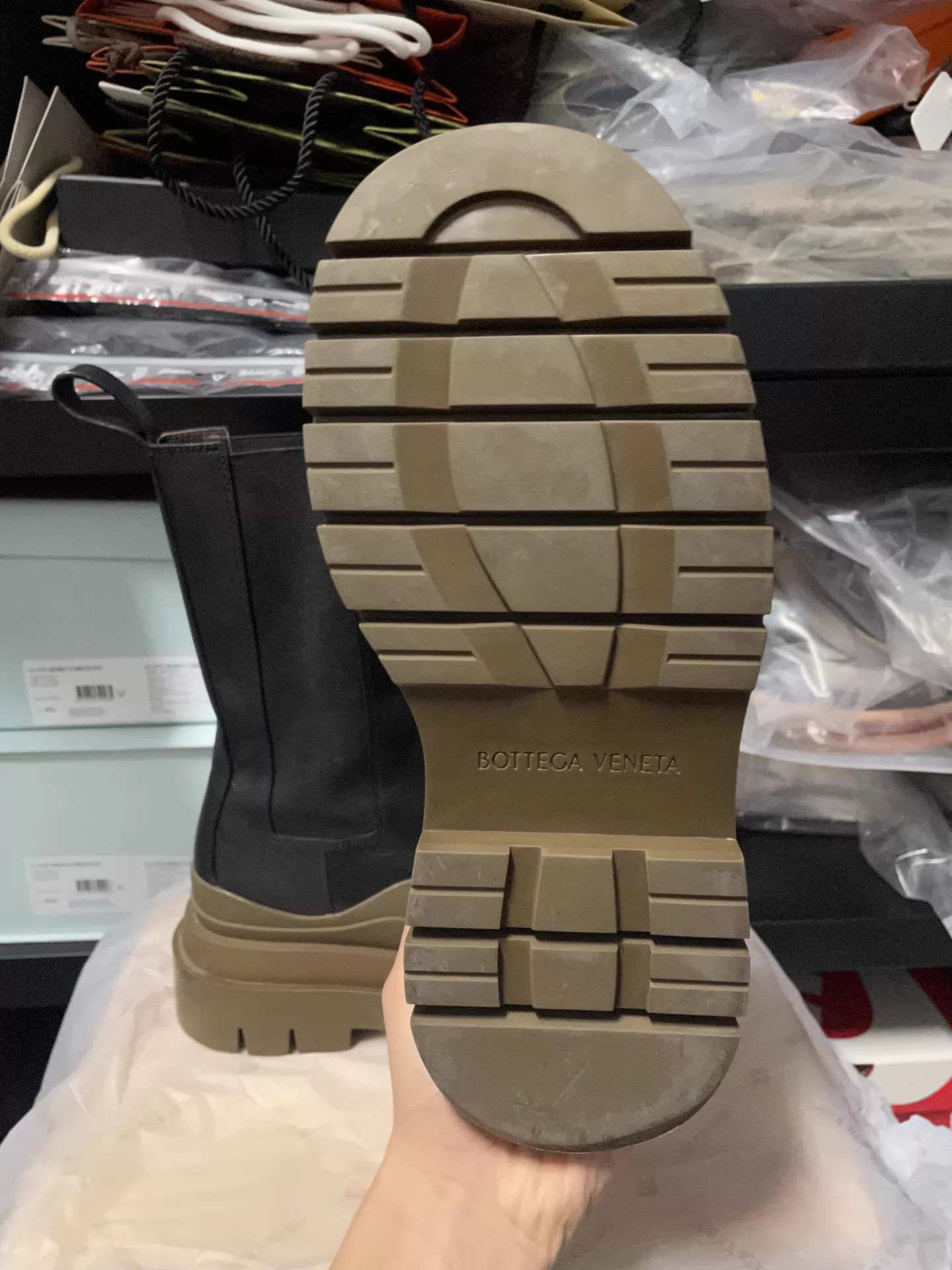 Bottega Veneta BV Tire Chelsea Boot Chocolate Sole Women's Size US 5.5 / IT 35.5 - 5 Thumbnail