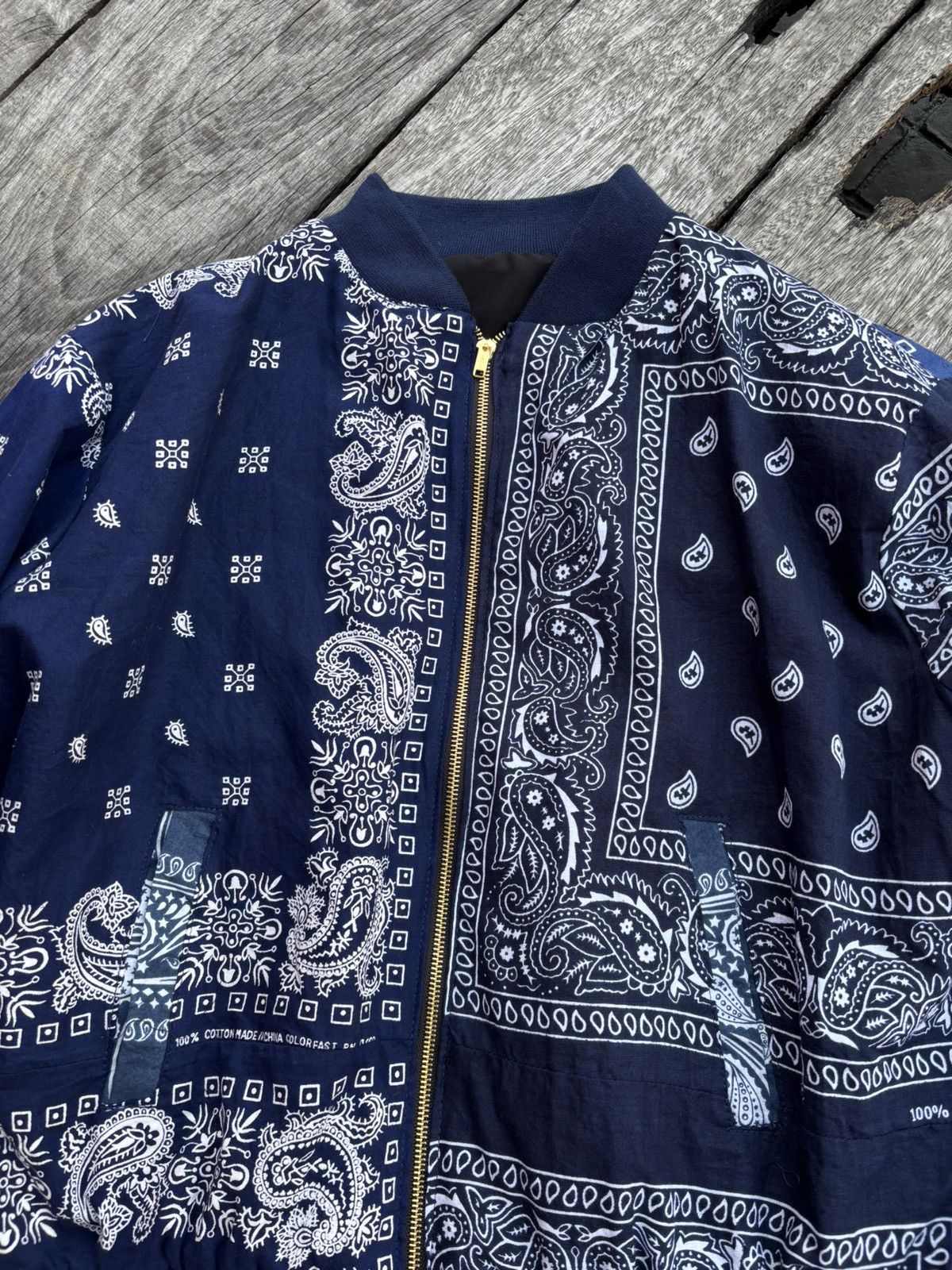 Handmade Bandana Navy Custom Made Jacket Size US L / EU 52-54 / 3 - 6 Thumbnail