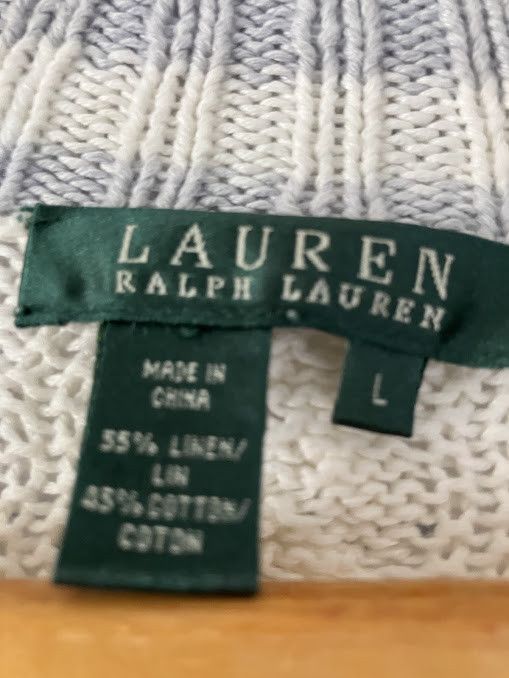 Lauren Ralph Lauren Lauren Ralph Lauren white tennis sweater cotton linen sz L Size L / US 10 / IT 46 - 3 Thumbnail