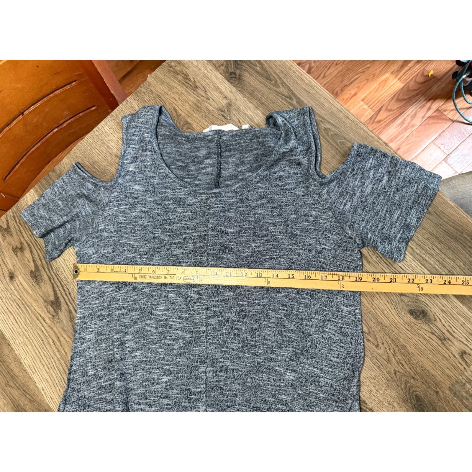 Soft Surroundings Soft Surroundings Dress Shirt Dress Women's Large Gray Short Sleeve Open Shoulder Long Size 36" / US 14 / IT 50 - 3 Thumbnail