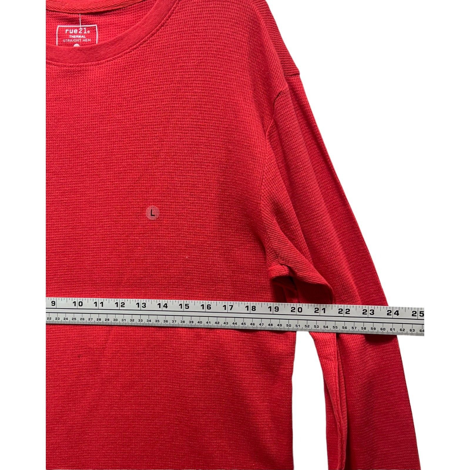 rue21 Rue 21 - Men's Waffle Knit Henley Athletic Top - Red - Large Size US L / EU 52-54 / 3 - 3 Thumbnail