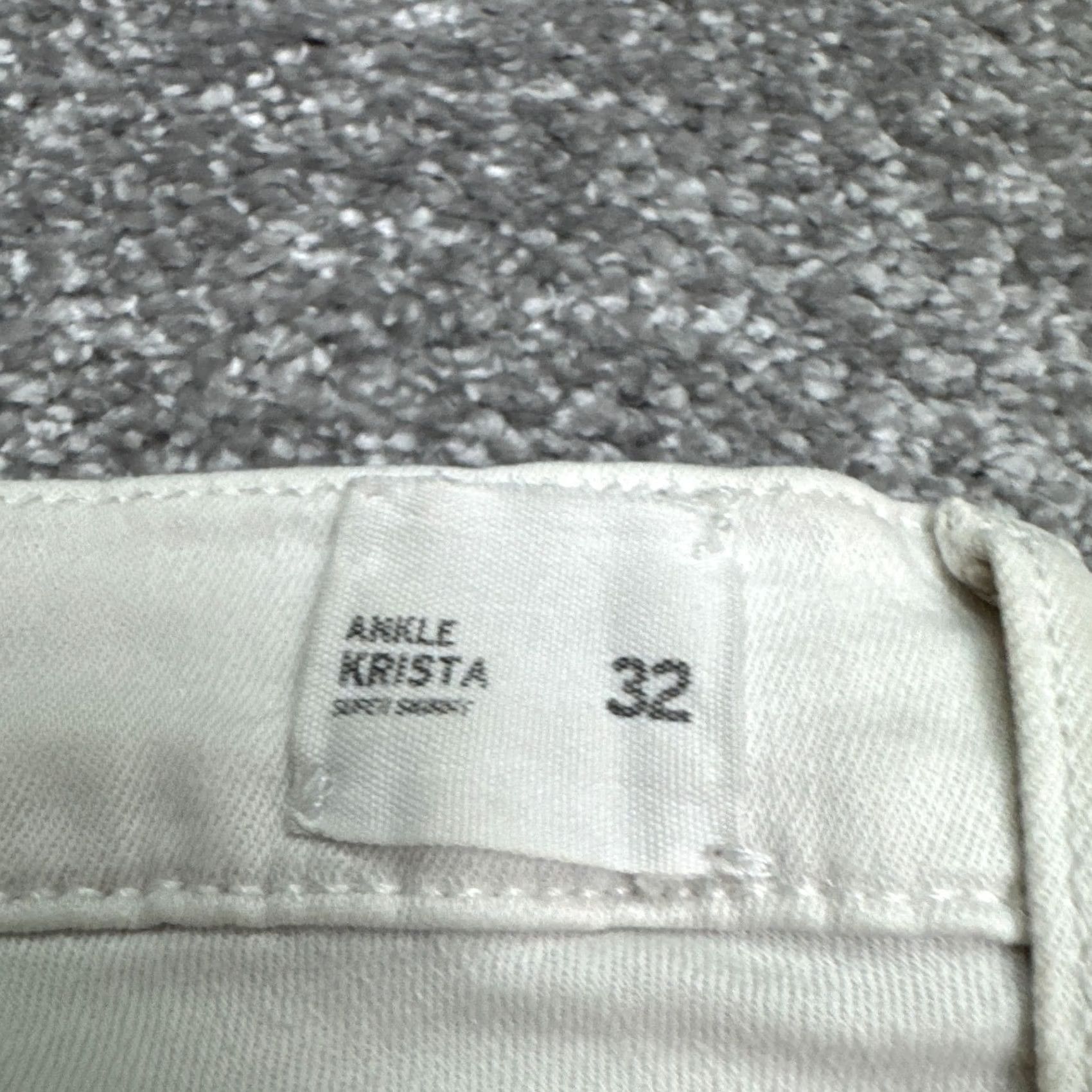 Hudson Hudson Krista Super Skinny Ankle Denim Jeans Womens 32 White Mid Rise Vintage No Size 24" / US 00 / IT 34 - 3 Thumbnail