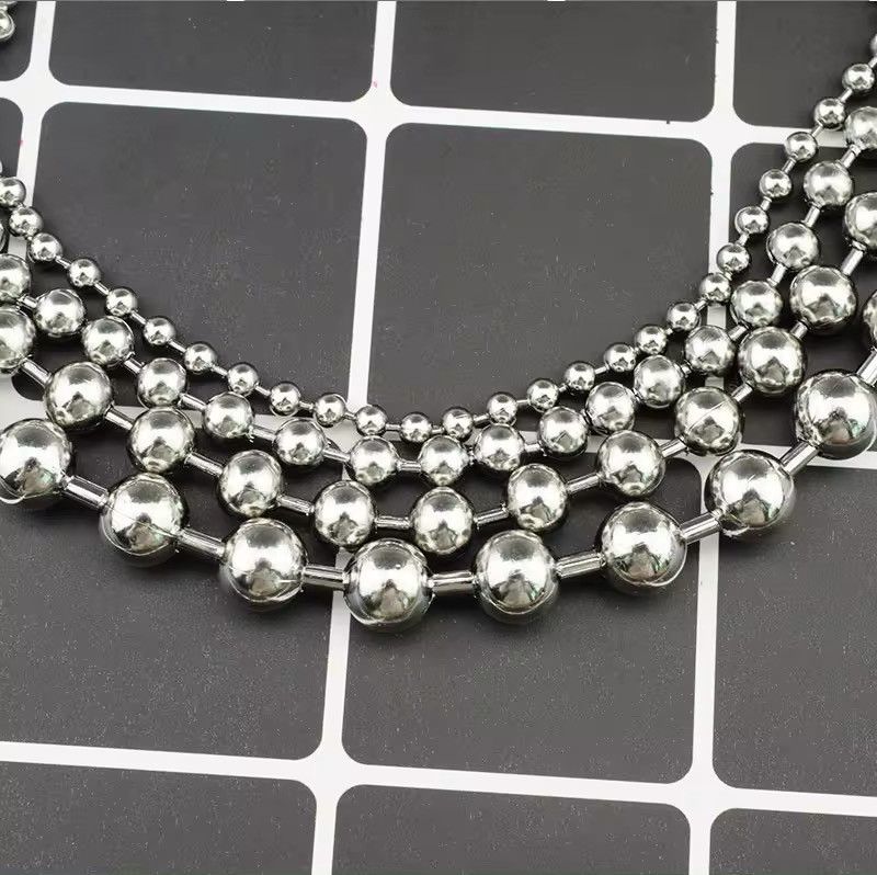 Vintage Beaded Stainless Steel Necklace Size ONE SIZE - 4 Thumbnail
