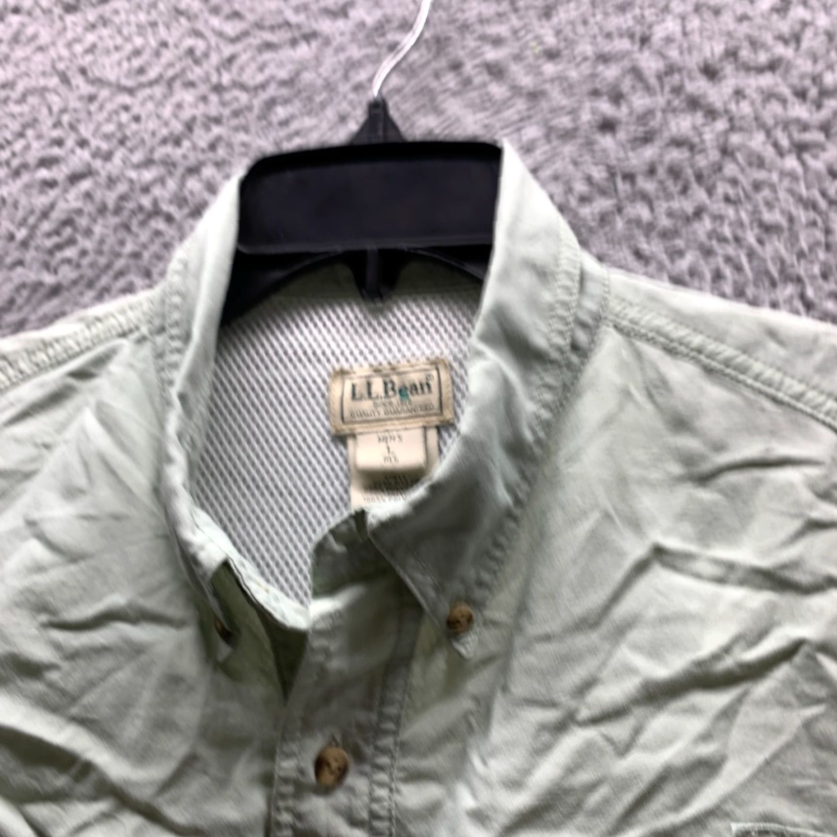 Vintage VINTAGE LL Bean Shirt Mens Adult Large Green Nylon Polyester Vented Button-Up Collared Pocketed Casual Athletic Nylon Polyester Size US L / EU 52-54 / 3 - 6 Thumbnail