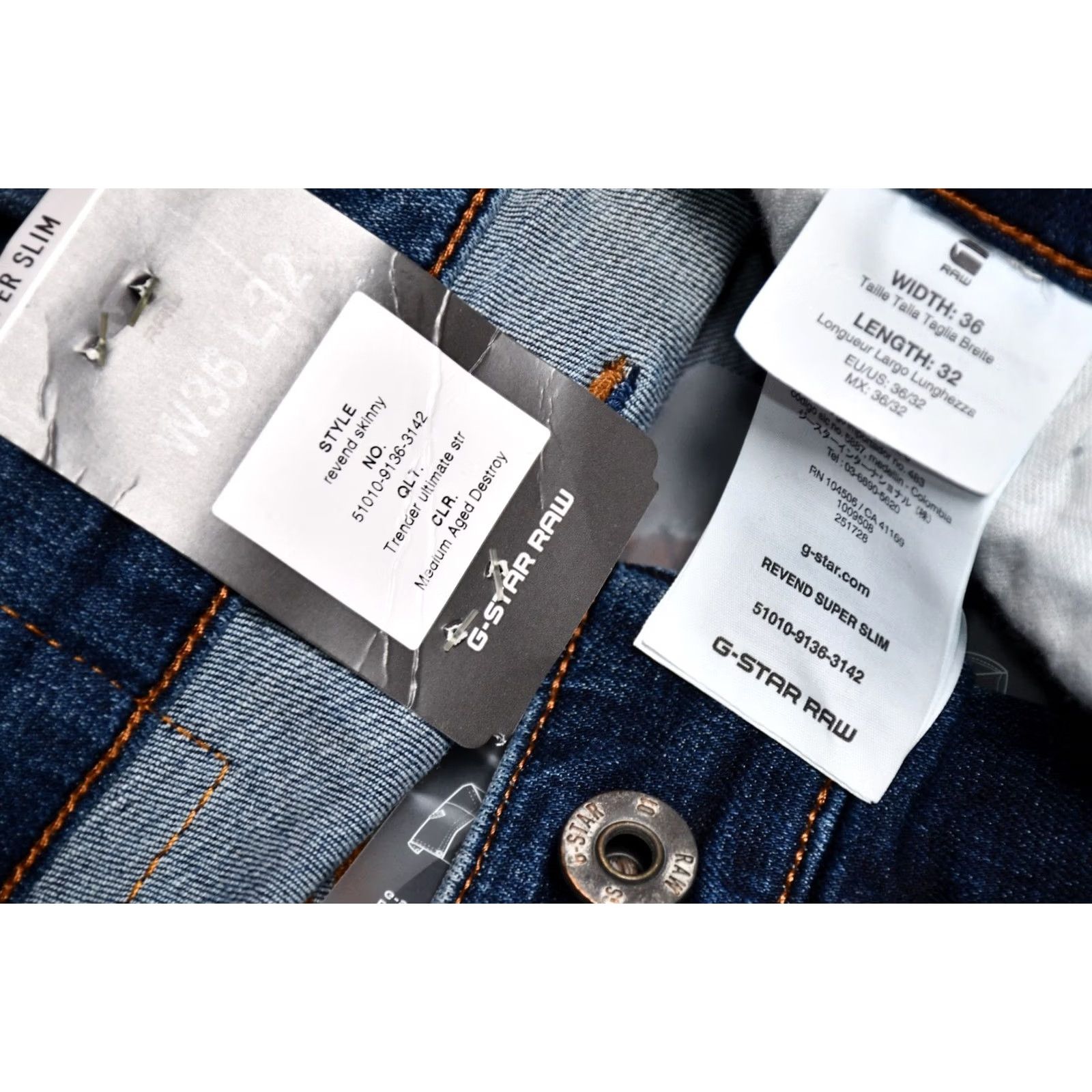 G-Star G-Star REVEND SKINNY Jeans Main Selling Point CATEGORY: Jeans | Size: W36/L32 | Color: Blue | 5-Pocket Design | Inseam 32 | Inseam 31.5" Size US 36 / EU 52 - 6 Thumbnail
