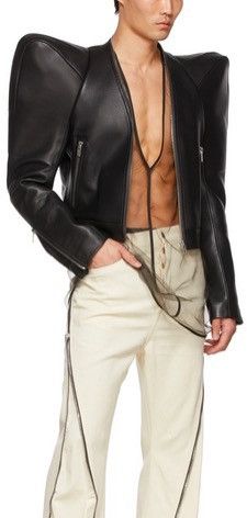 Rick Owens NEVER WORN/ Rick Owens Black Kunst Leather Jacket Size US M / EU 48-50 / 2 - 5 Thumbnail