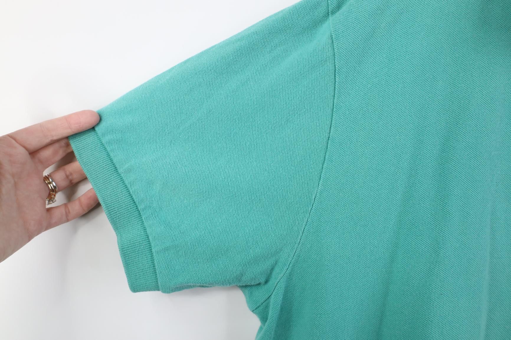 Polo Ralph Lauren Vintage 90s Ralph Lauren Pique Cotton Knit Golf Polo Teal Size US L / EU 52-54 / 3 - 12 Thumbnail