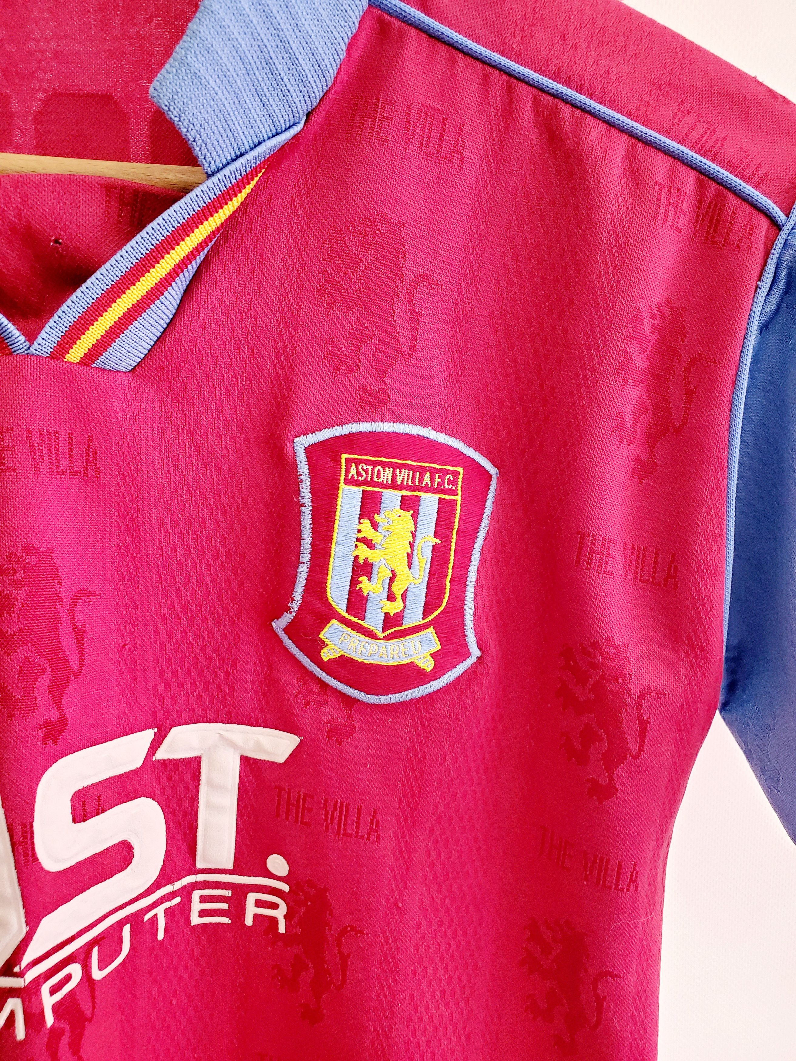 Reebok × Vintage ASTON VILLA 1995/1997 HOME #9 milosevic jersey Boys 30/32 Size US XXS / EU 40 - 3 Thumbnail