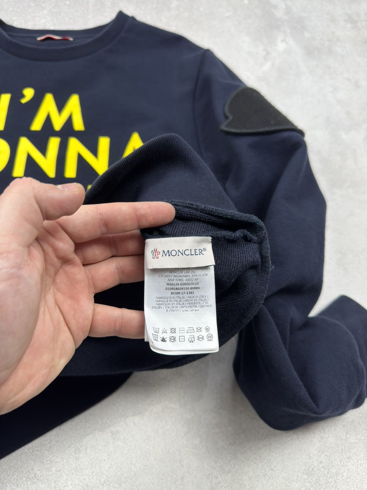 Moncler Moncler Maglia Girocollo I'm Gonna Win Blue Sweatshirt Patch Size US M / EU 48-50 / 2 - 11 Thumbnail