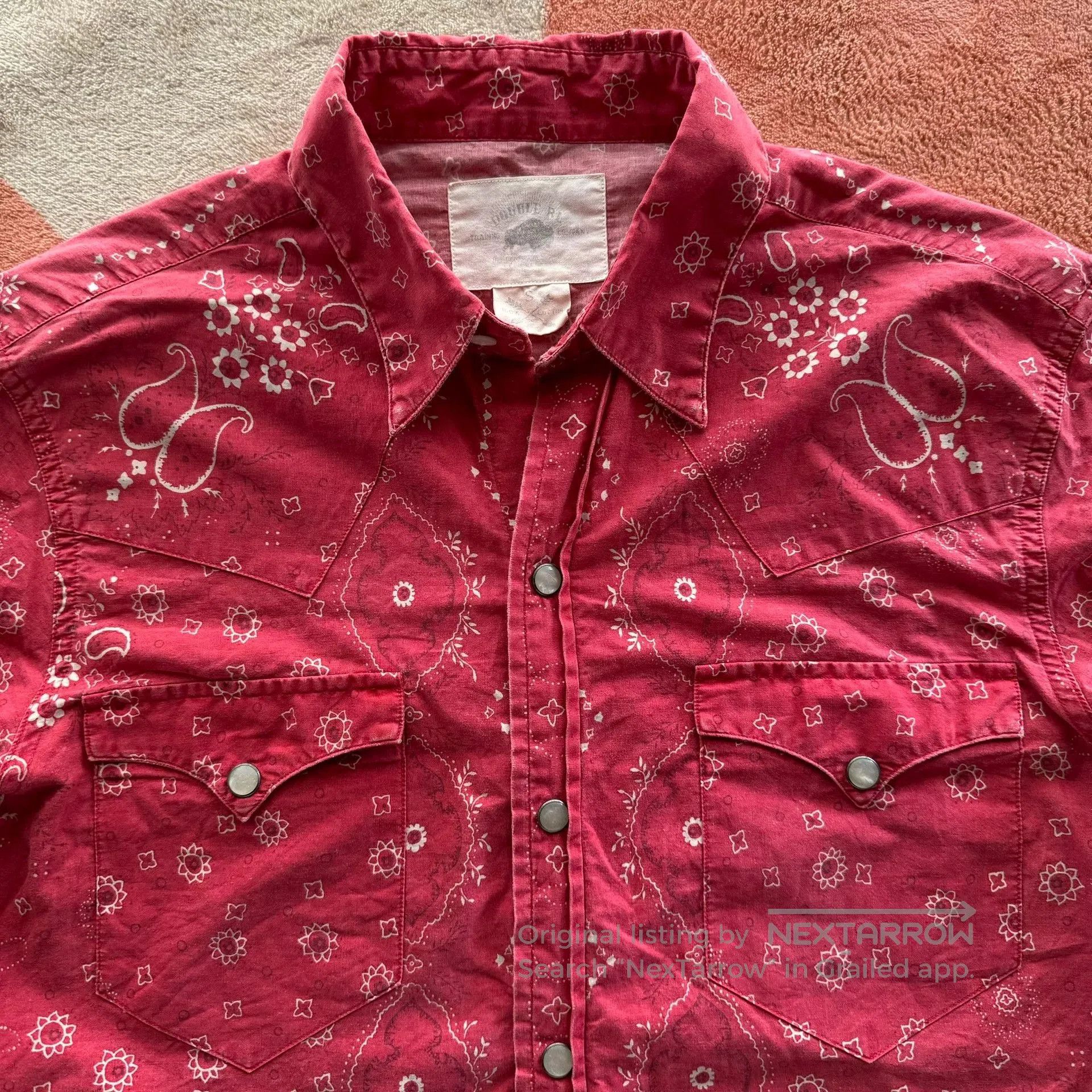 RRL Ralph Lauren RRL Red Bandana Western Shirt. Size US S / EU 44-46 / 1 - 3 Thumbnail