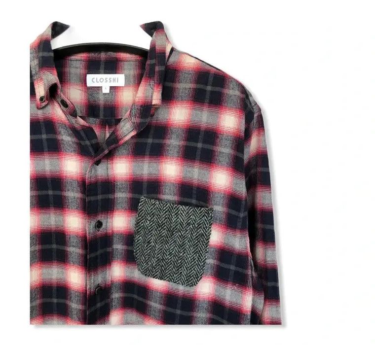 Harris Tweed Harris Tweed X Closshi Plaid Tartan Flannel Shirt 👕 Size US M / EU 48-50 / 2 - 2 Thumbnail