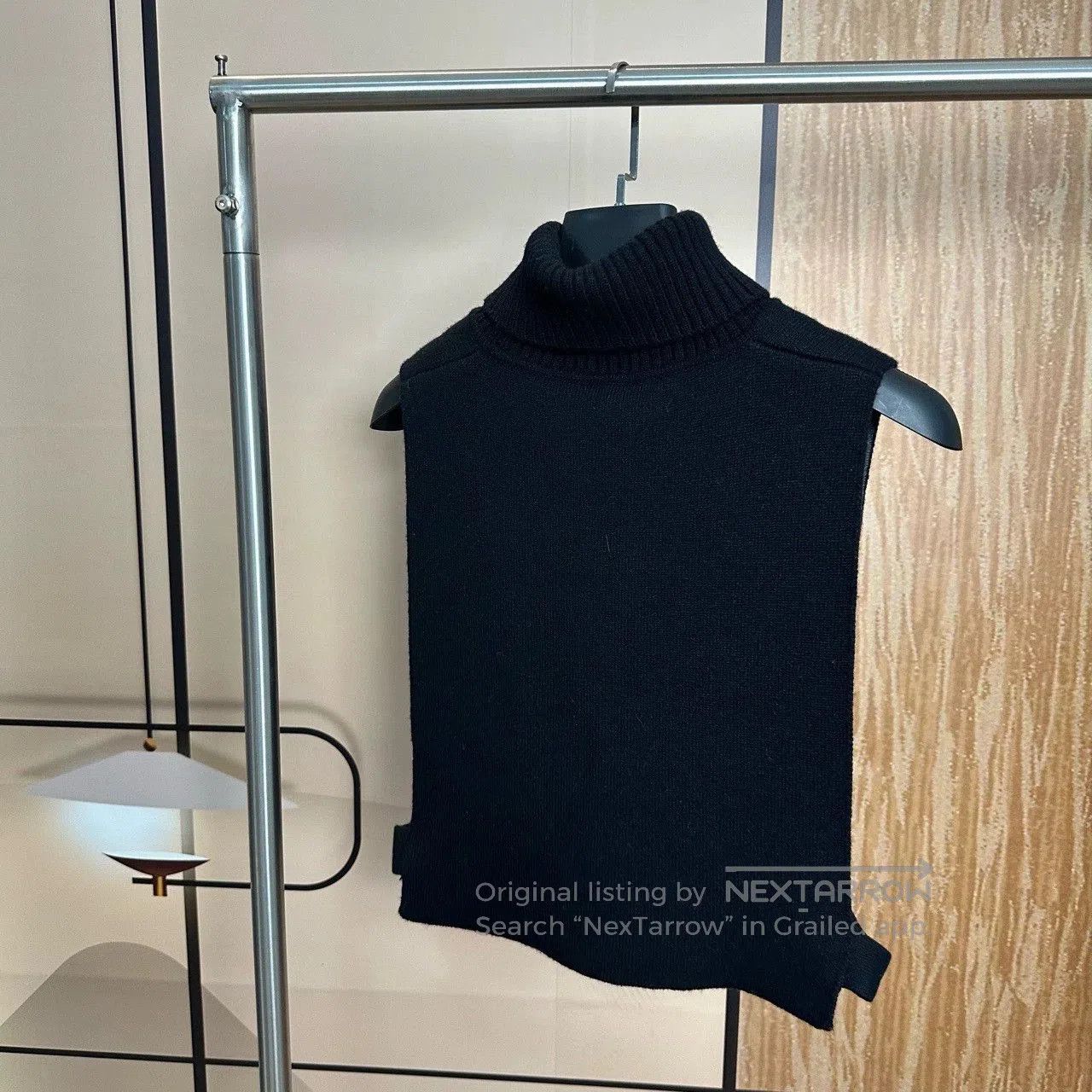 Chanel black high-neck knitted vest with rhinestones. Size L / US 10 / IT 46 - 2 Thumbnail